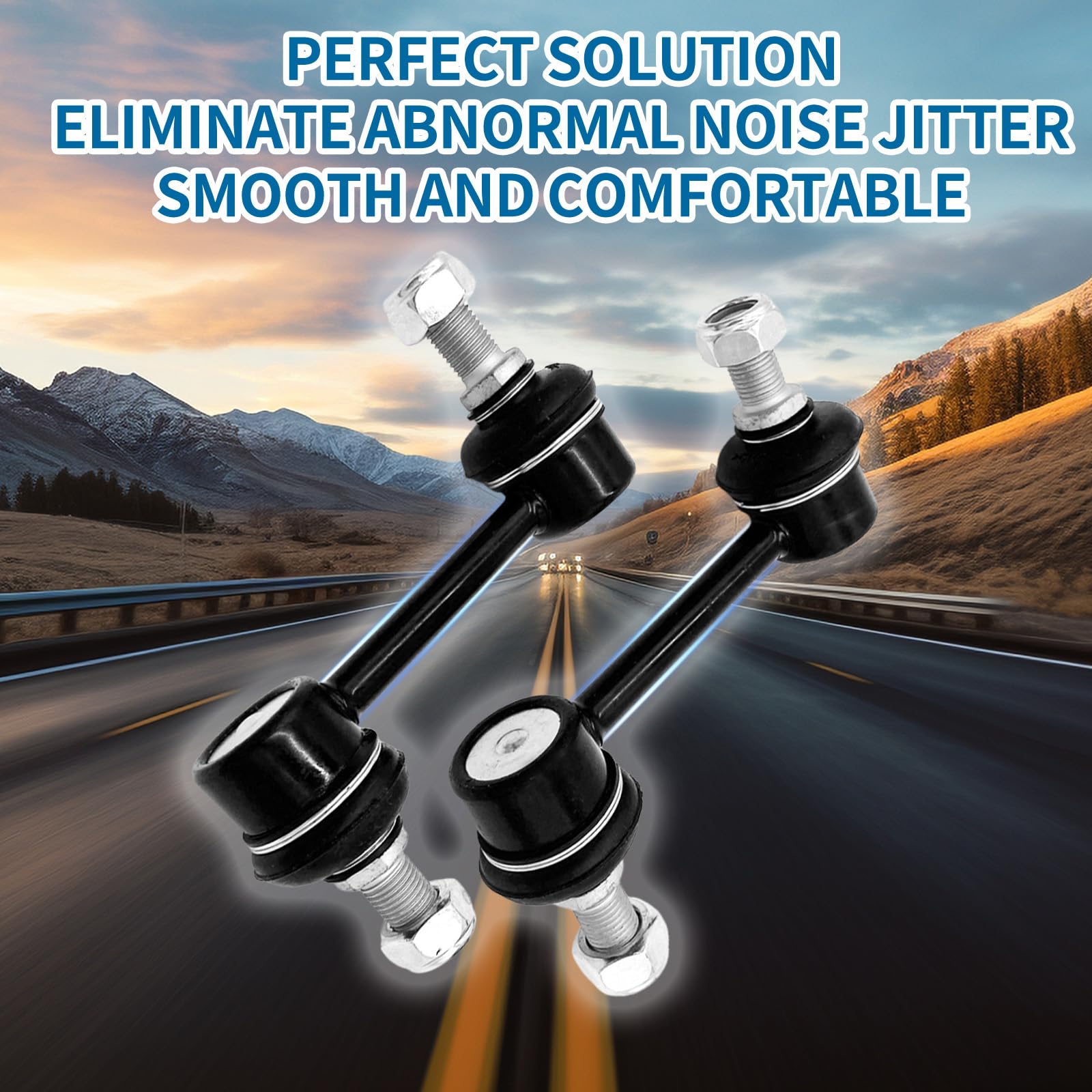 XCPMC Rear Sway Stabilizer Bar End Link 2 Pcs Left & Right｜Replacement For Santa Fe Veracruz Borrego｜Replace OE#: K750279 Black