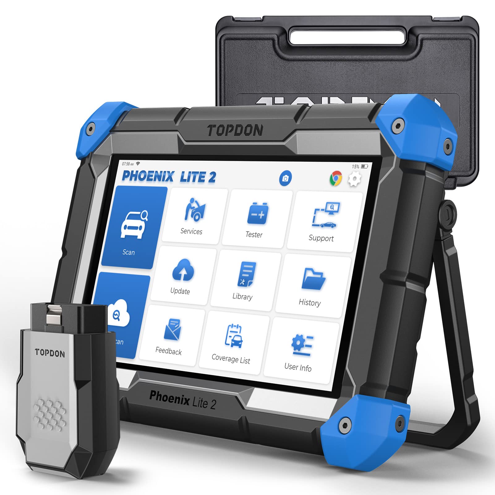 TOPDON Phoenix Lite 2, Bi-Directional Scan Tool, ECU Coding, 2 Years Free Update, Wireless Automotive Diagnostic Scanner, 34+ Reset Services, Full Systems Scan, AutoAuth for FCA SGW