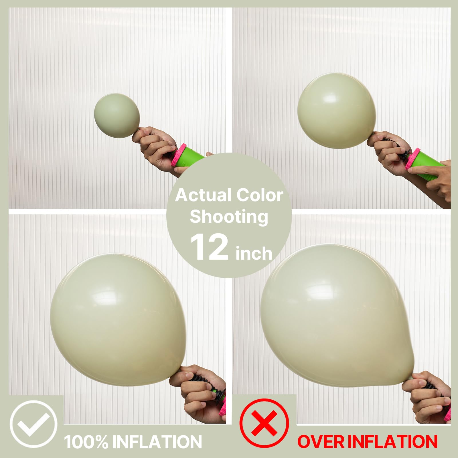 PartyWoo Sage Green Balloons 52 pcs 12 Inch Dusty Green Sage for Olive Green Party Decoration Birthday Graduation Safari Jungle Forest Baby Shower Party Decorations Green-F32