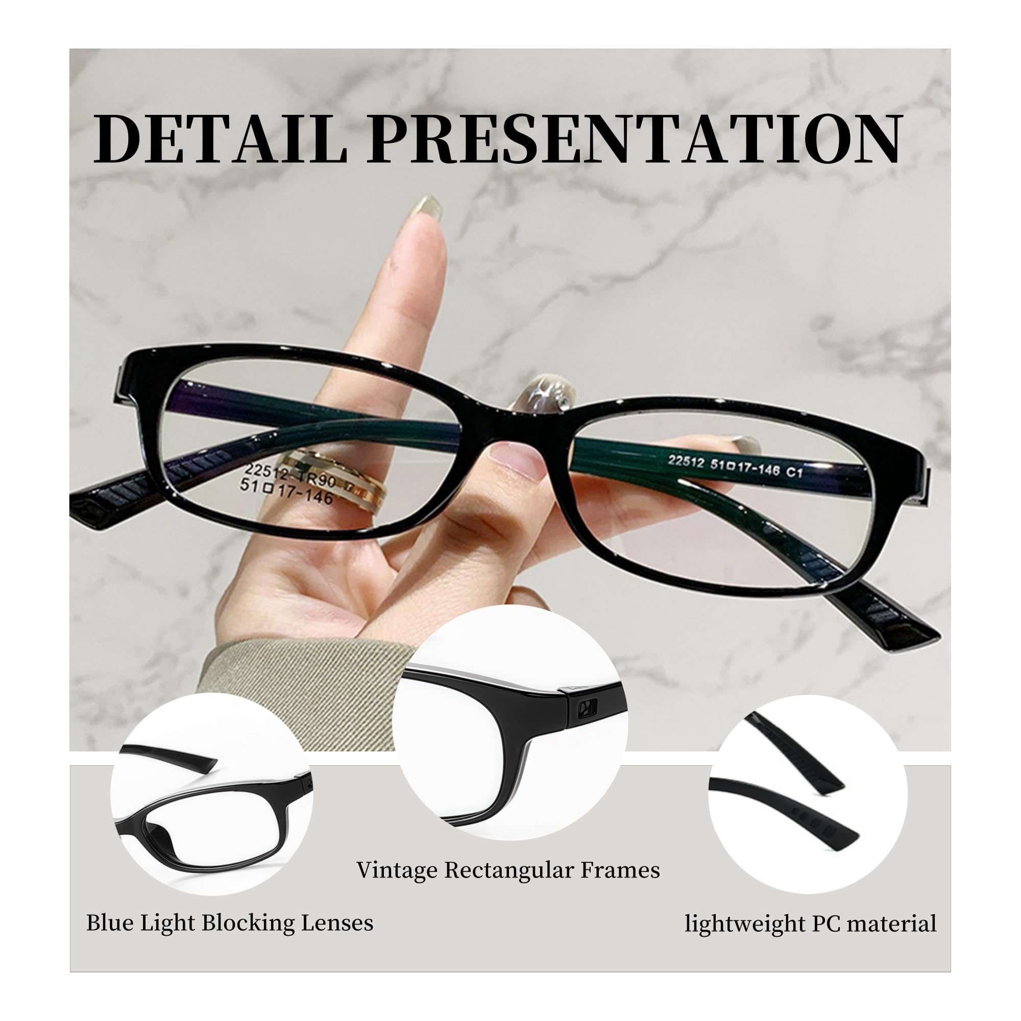 BOBUXLIIN Blue Light Fake Glasses Office-siren Glasses for Women Rectangle Frame Non Prescription Fashion 2025 Accessories