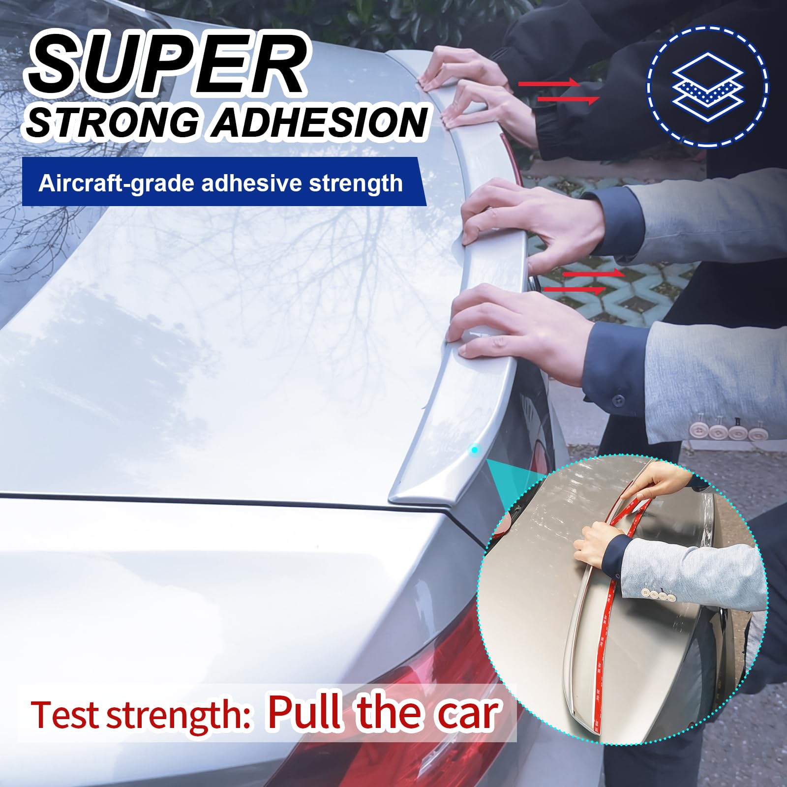 PHIXBEAR Super Strong Adhesive Tape, Made of 3M VHB, Automotive Double Sided Tape,Heavy Duty Mounting Molding Tape fits Car Trim, 2 Pack 0.6Inx15Ft