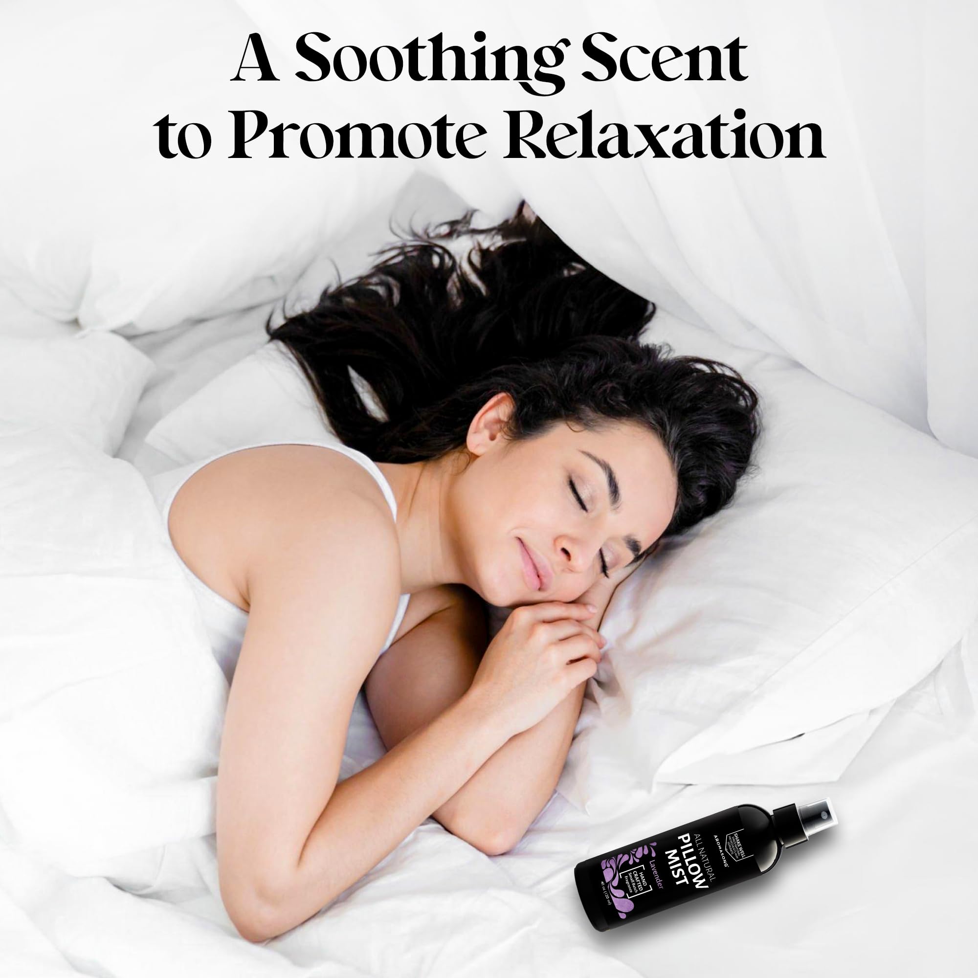 Aromasong Lavender Pillow Spray - All Natural Linen & Bedtime Mist for Sleep - Aromatherapy Botanical Essential Oils for Sleeping - Fragrance Scent 8 Oz.