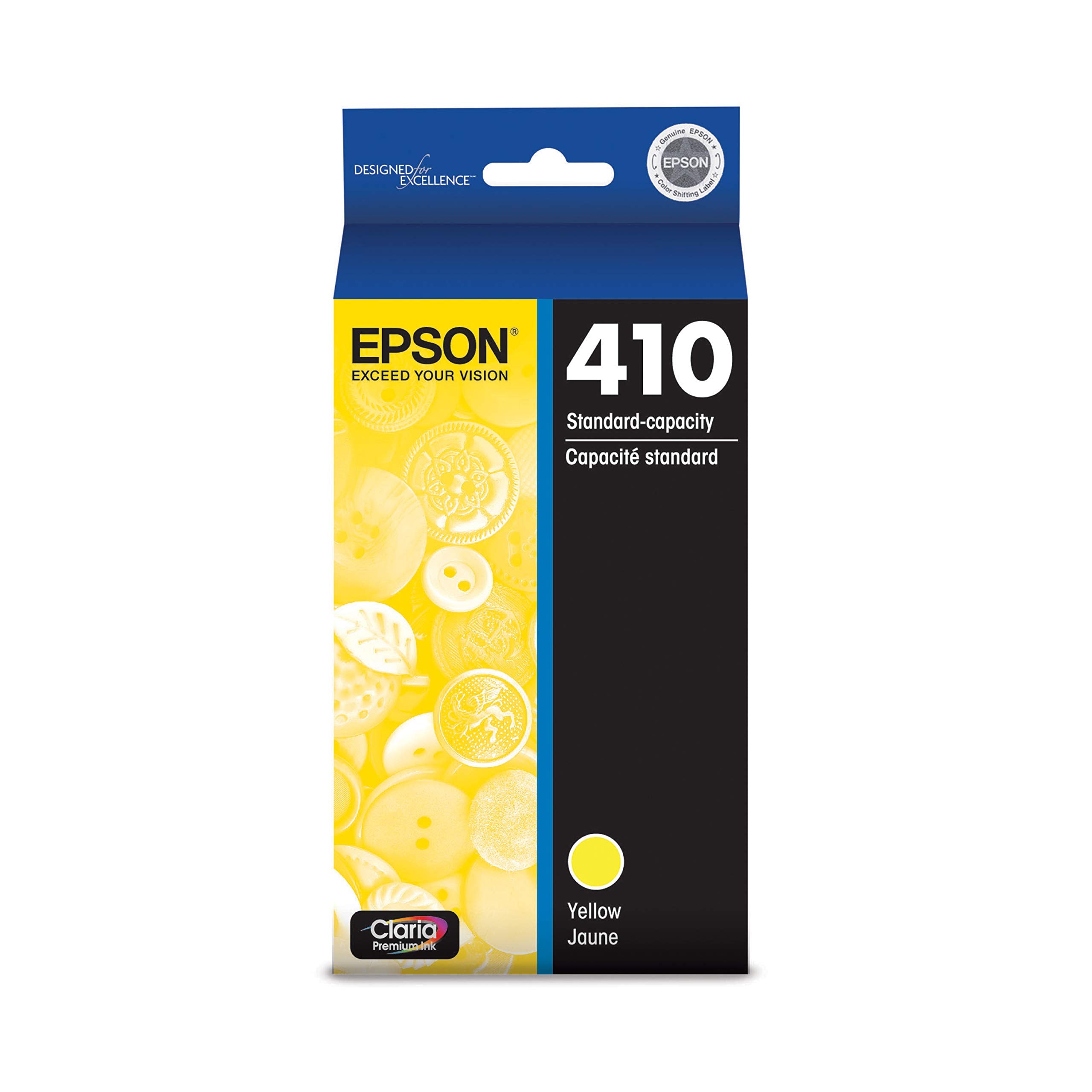 EPSON 410 Claria Premium Ink Standard Capacity Yellow Cartridge (T410420-S) Works with Expression Premium XP-530, XP-630, XP-640, XP-7100, XP-830