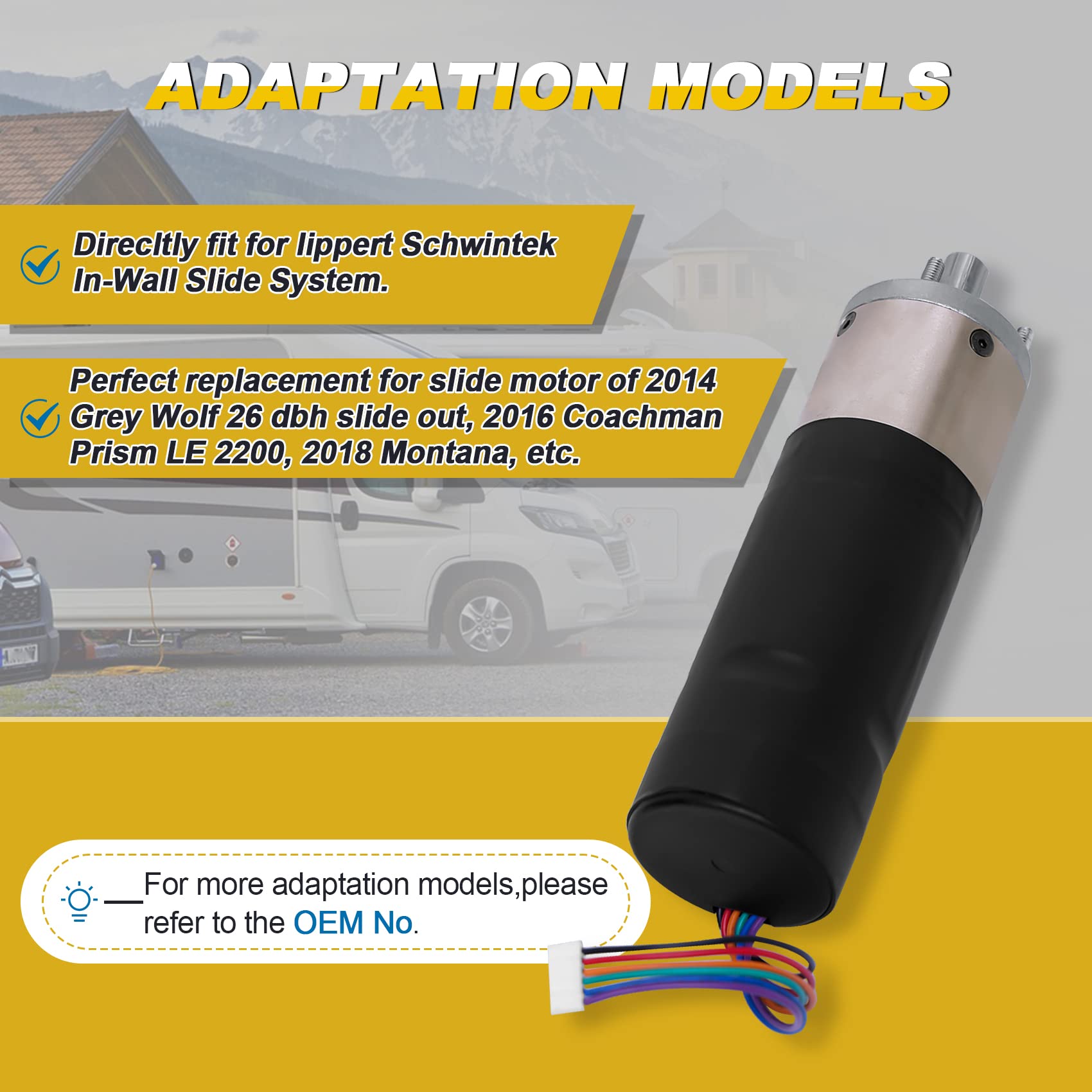 236575, RV in-Wall Slide-Out Motor Compatible with Lippert Schwintek in-Wall Slide System, IG-42 10mm motor Assembly, Slide Motor for Travel Trailer and Camper | 300:1 High Torque Gear Ratio, 12V