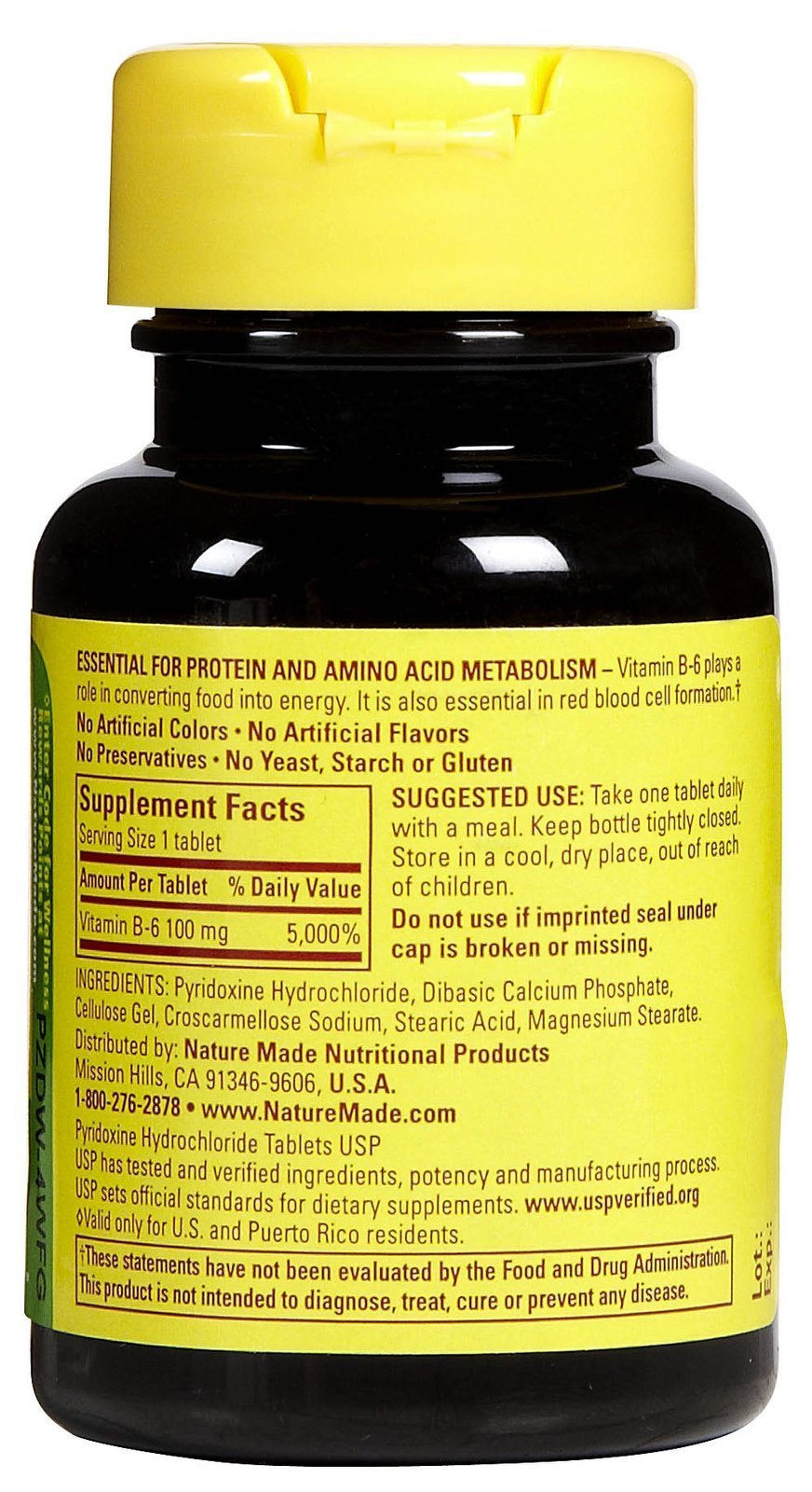 Nature Made Vitamin B6 100 mg Tabs, 100 ct