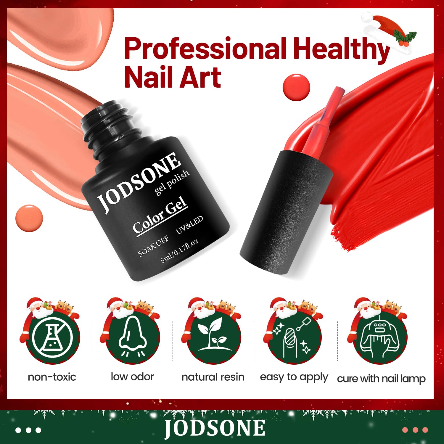 JODSONE Gel Nail Set 20 Colors High Shine Gorgeous Gel Polish Base Top Matte Coat Nice Gifts Show Charm