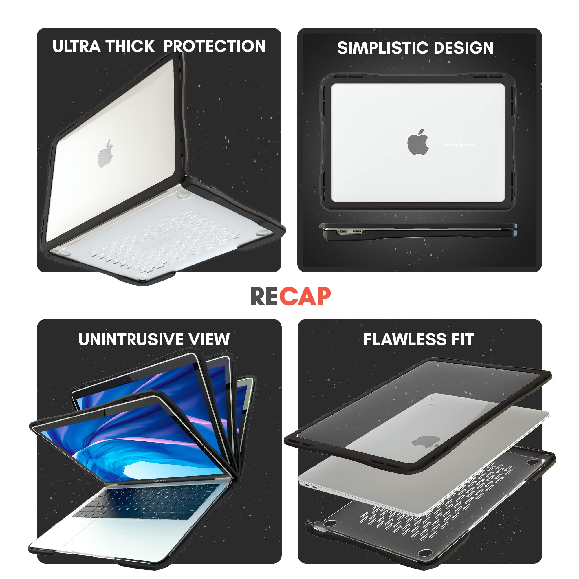 UZBL Case for MacBook Air 13 inch M1 & Intel (2018-2020 Release), Lightweight Protective Hard Shell Clear Case Cover for MacBook Air M1 and Intel Touch ID, NOT M2