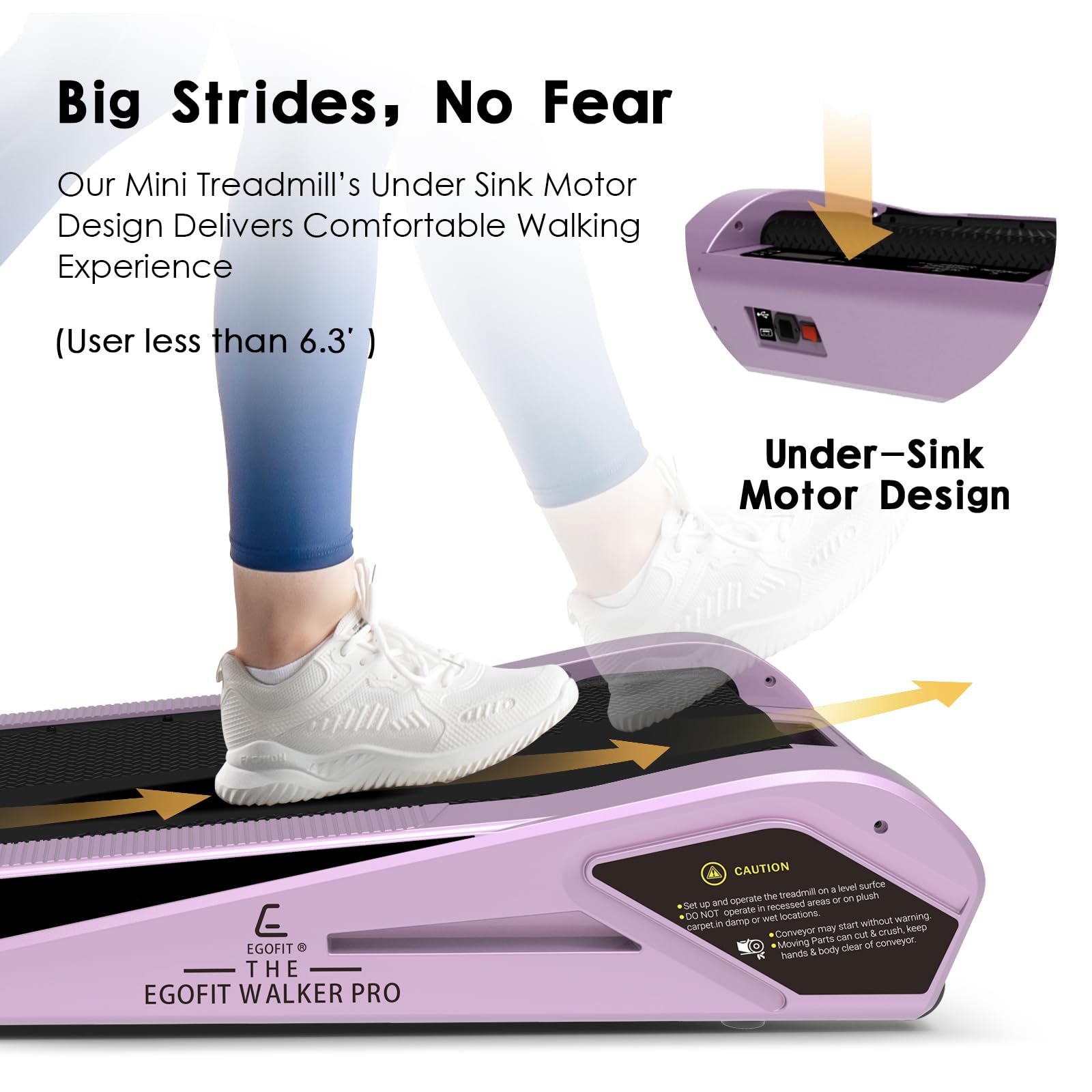 Egofit Walker Pro M1 Sakura Pink Smallest Under Desk Electric Walking Treadmill for Home, Small & Compact Treadmill to Fit Desk Perfectly and Home & Office with APP & Remote Control