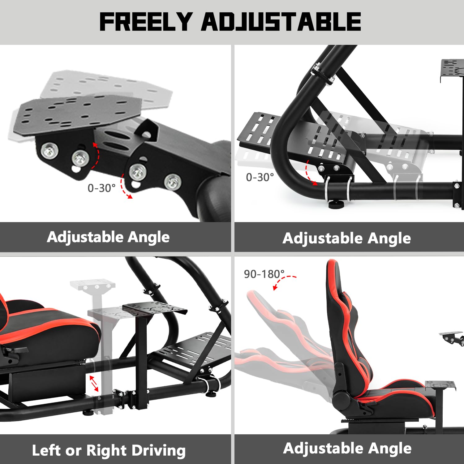 Dardoo G29 Gaming Simulator Cockpit with Real Seat Fit for Logitech/Thrustmaster/Fanatec G920 G923 T300RS,Direct Drive Sim Racing Cockpit,Without Wheel,Pedal & Handbrake