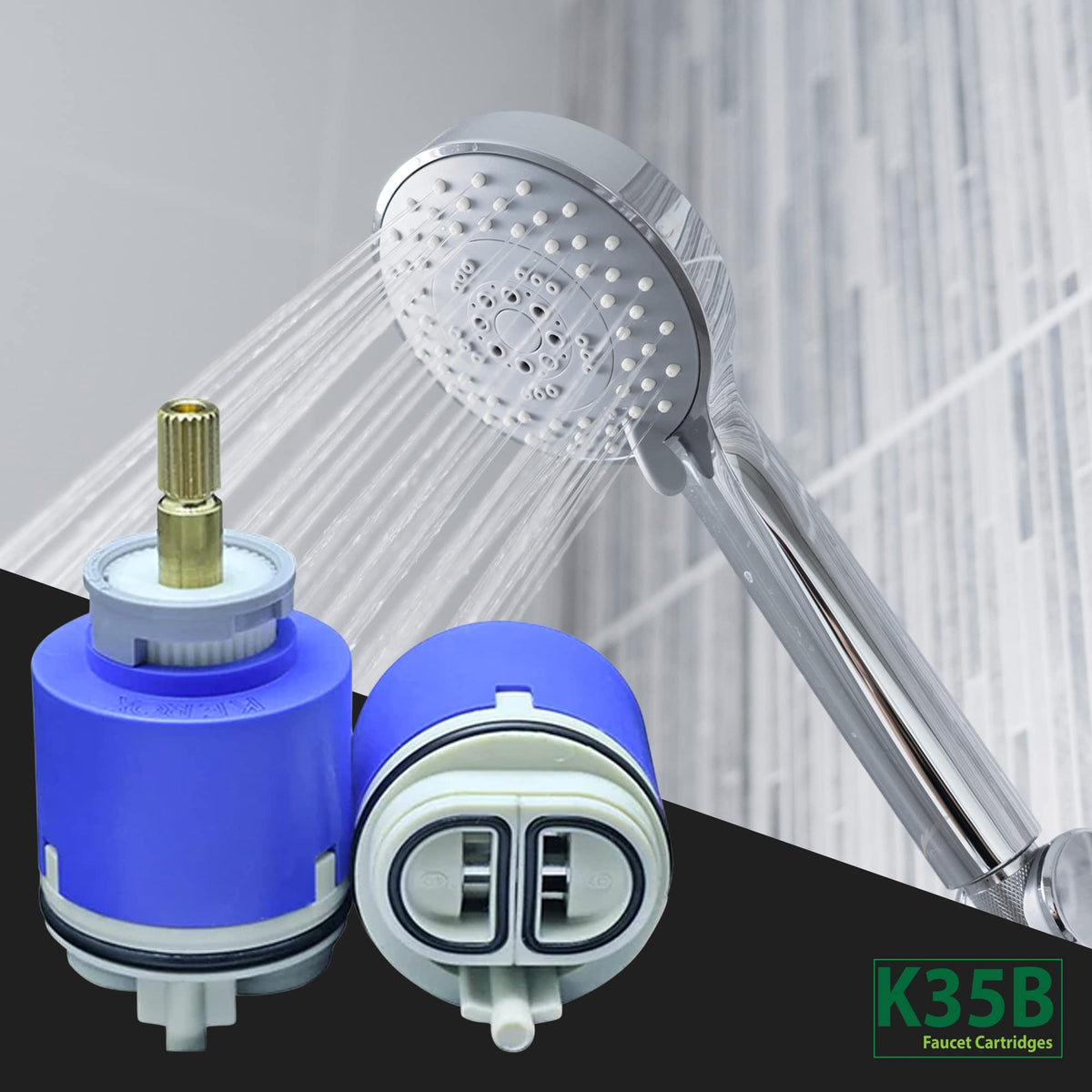 Kerox PBR 40 Faucet Cartridge, Replacement Cartridge Compatible with La Torre, Cascade & Nobili, Single Lever Shower Tub Repair, Tub Faucet Cartridges, Kitchen & Bathroom Faucet Cartridge Replacement