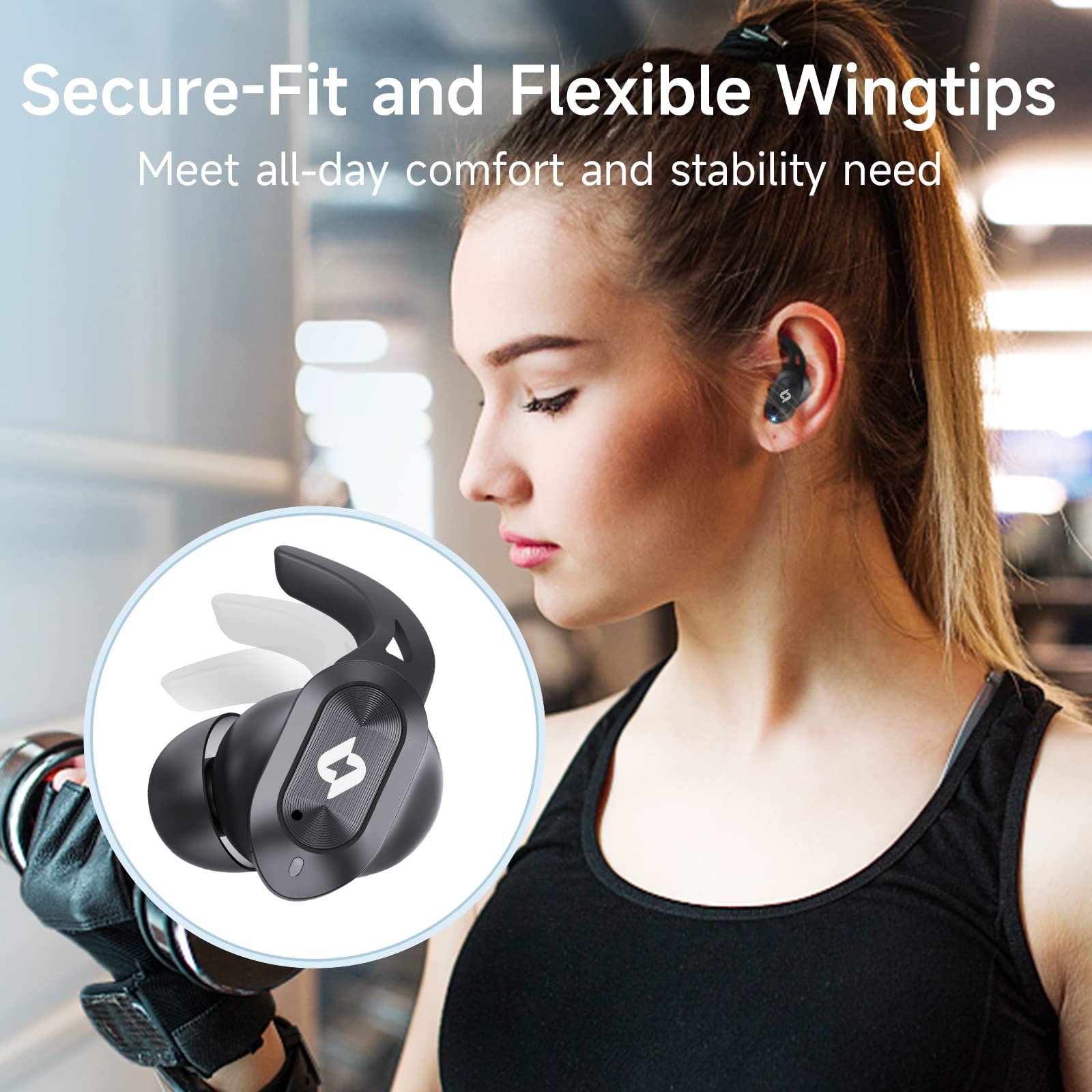 Wireless Earbuds Bluetooth Headphones with Wireless Charging Case 32H Playback LED Display in Ear Earphones Waterproof Ear buds Built in Mic Stereo Bass for iPhone Samsung Android Sport Workout Gym TV