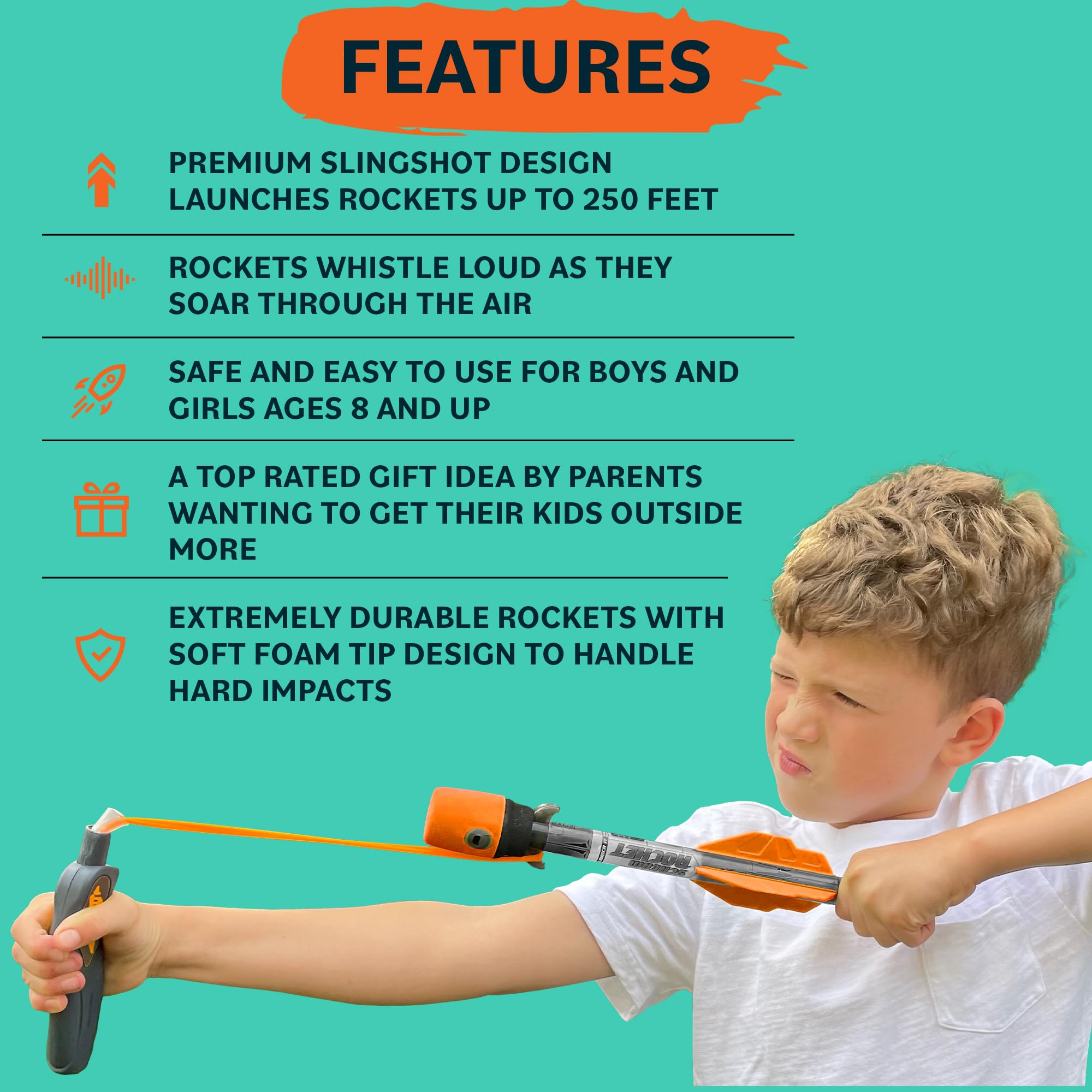 Toy Rocket Launcher for Kids: Outdoor Toys Slingshot Rockets Launchers - Best Gifts for Boys & Girls All Ages 8 & Up - Stocking Stuffers & Teen Boy Gifts for 8 9 10 11 12 13 Year Old Boys Gift Ideas