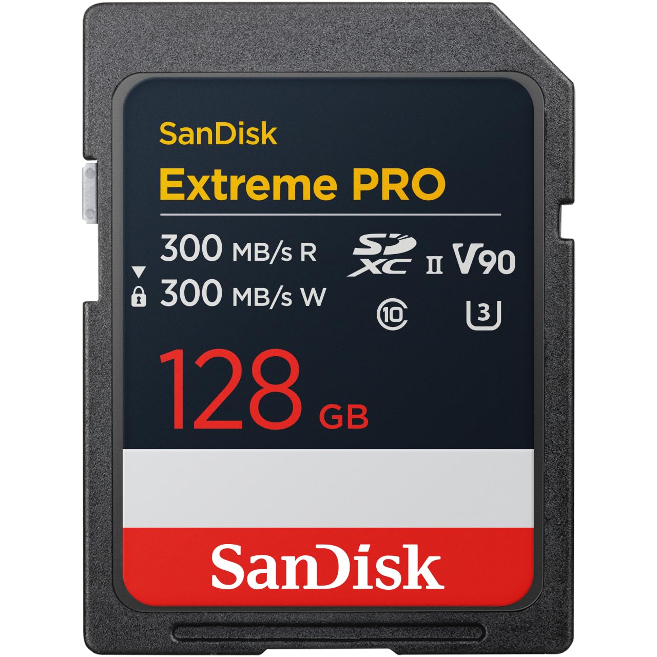 SANDISK 128GB Extreme PRO SDXC UHS-II Memory Card - Up to 300MB/s Read and Write speeds, V90, 8K, 4K UHD, SD Card - SDSDXDM-128G-GN4IN