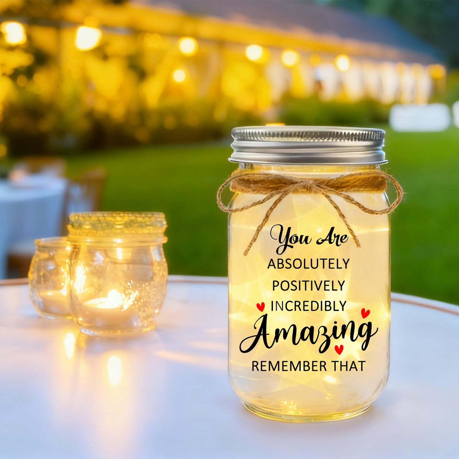Spegiffu Thank You Gifts for Women Mason Jar - You Are Amazing Gifts for Women Best Friend Birthday Christmas Mother's Day Coworker Leaving Boss Lady Teacher Retirement Gift for Woman Appreciation