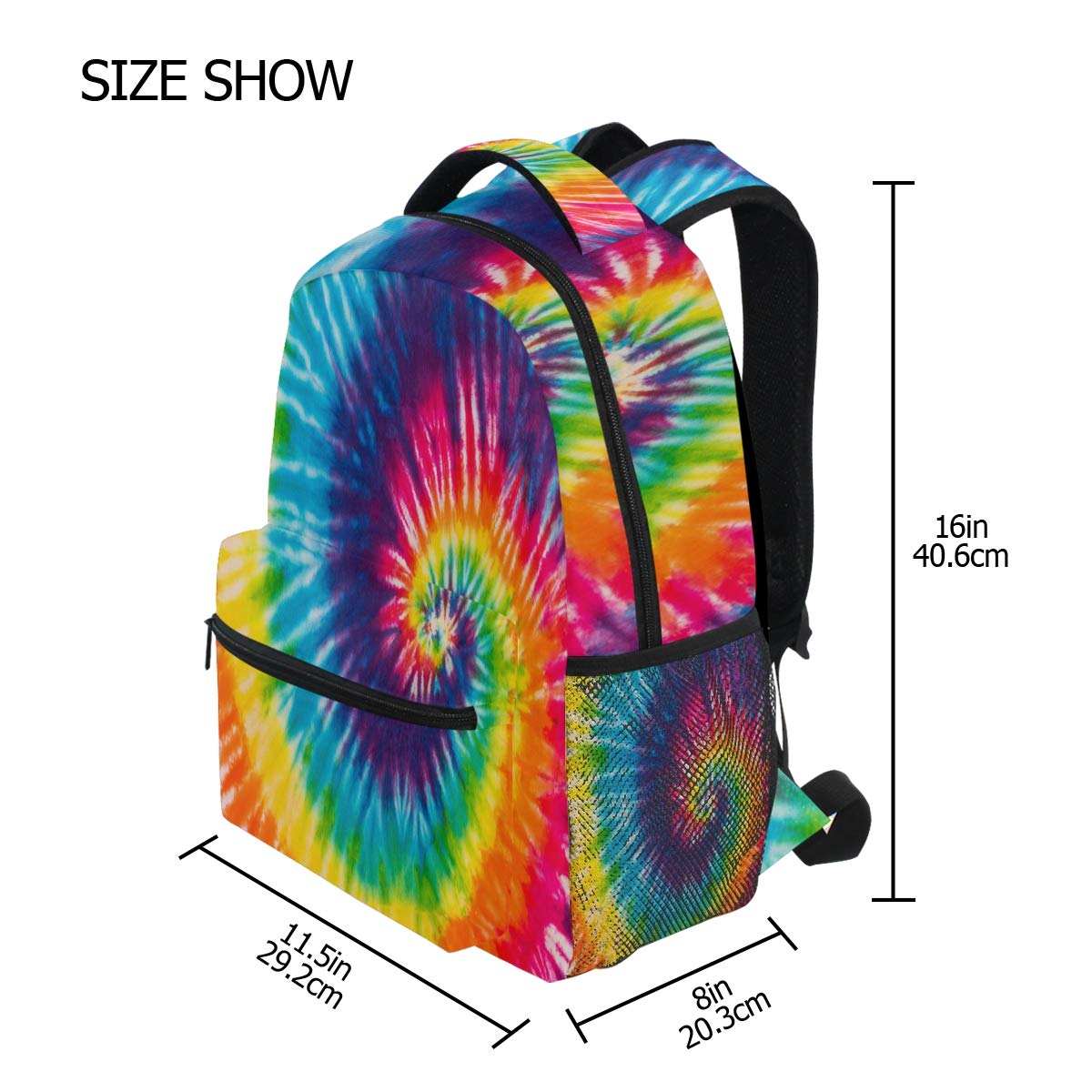 ALAZA Swirl Tie Dye Backpack Daypack School Bag Travel Shoulder Bag for Students Boys Girls