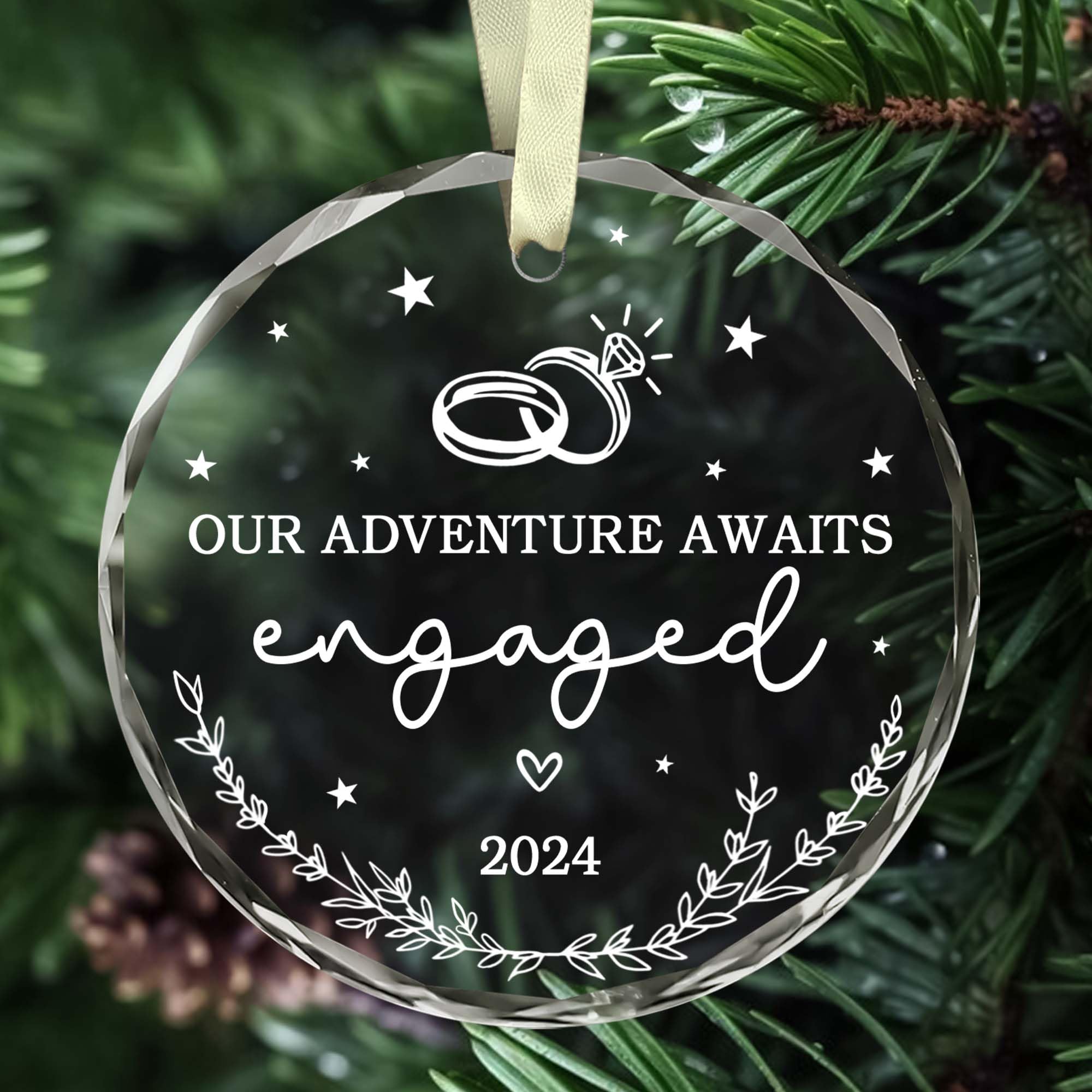 BSQUIELE Engagement Gifts for Couples Newly Engaged - Engaged Gift - Engagement Christmas Ornament 2024 - Wedding Gifts for Couples, Mr, Mrs, Him, Her - Happy Engagement Gifts for Bride, Wife