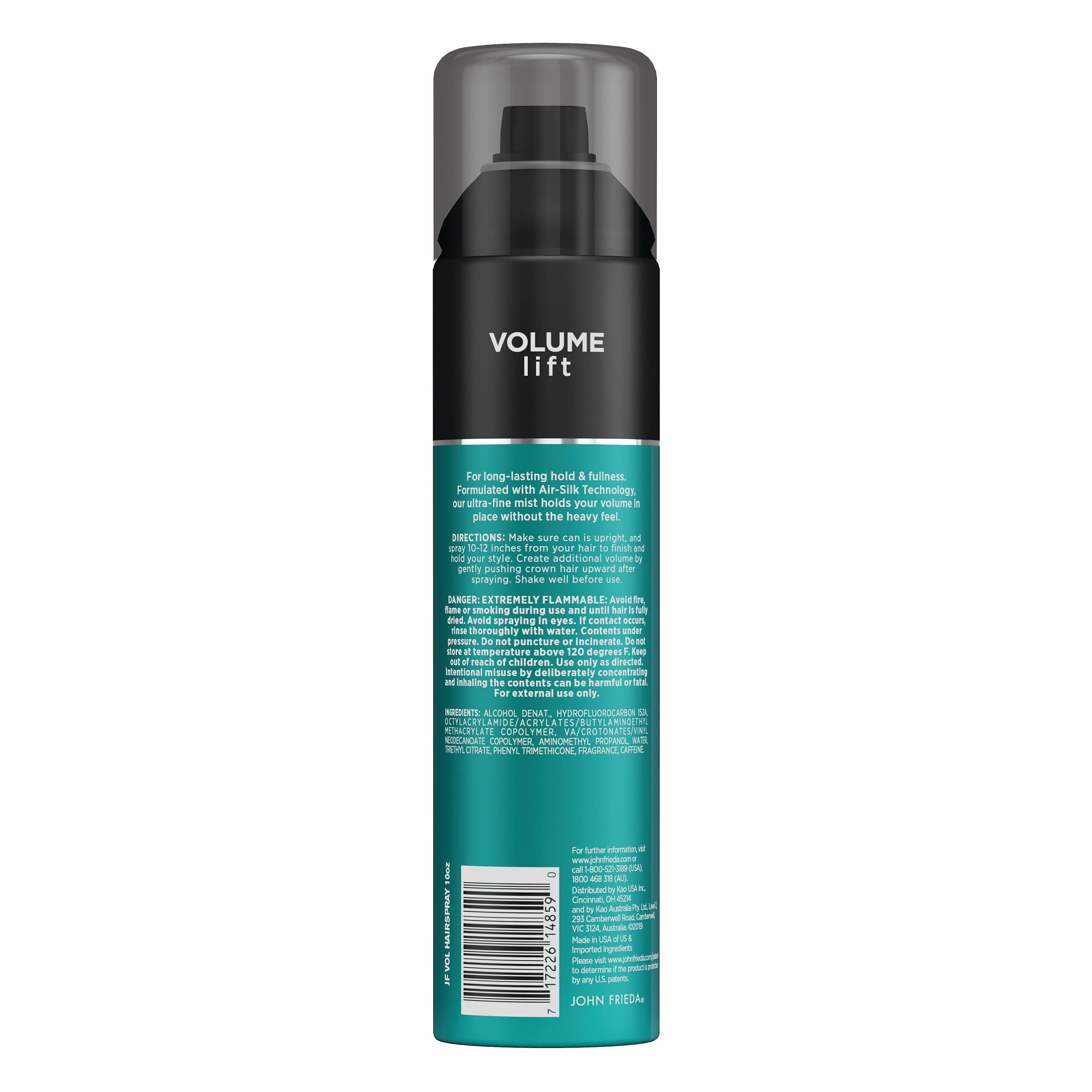 John Frieda Volume Lift Hairspray, Volumizing Hairspray with Air-Silk Technology for Fine or Flat Hair, Adds Body, Long-Lasting Hold, and Fullness for Fine, Thin Hair, 10 Oz, Pack of 2