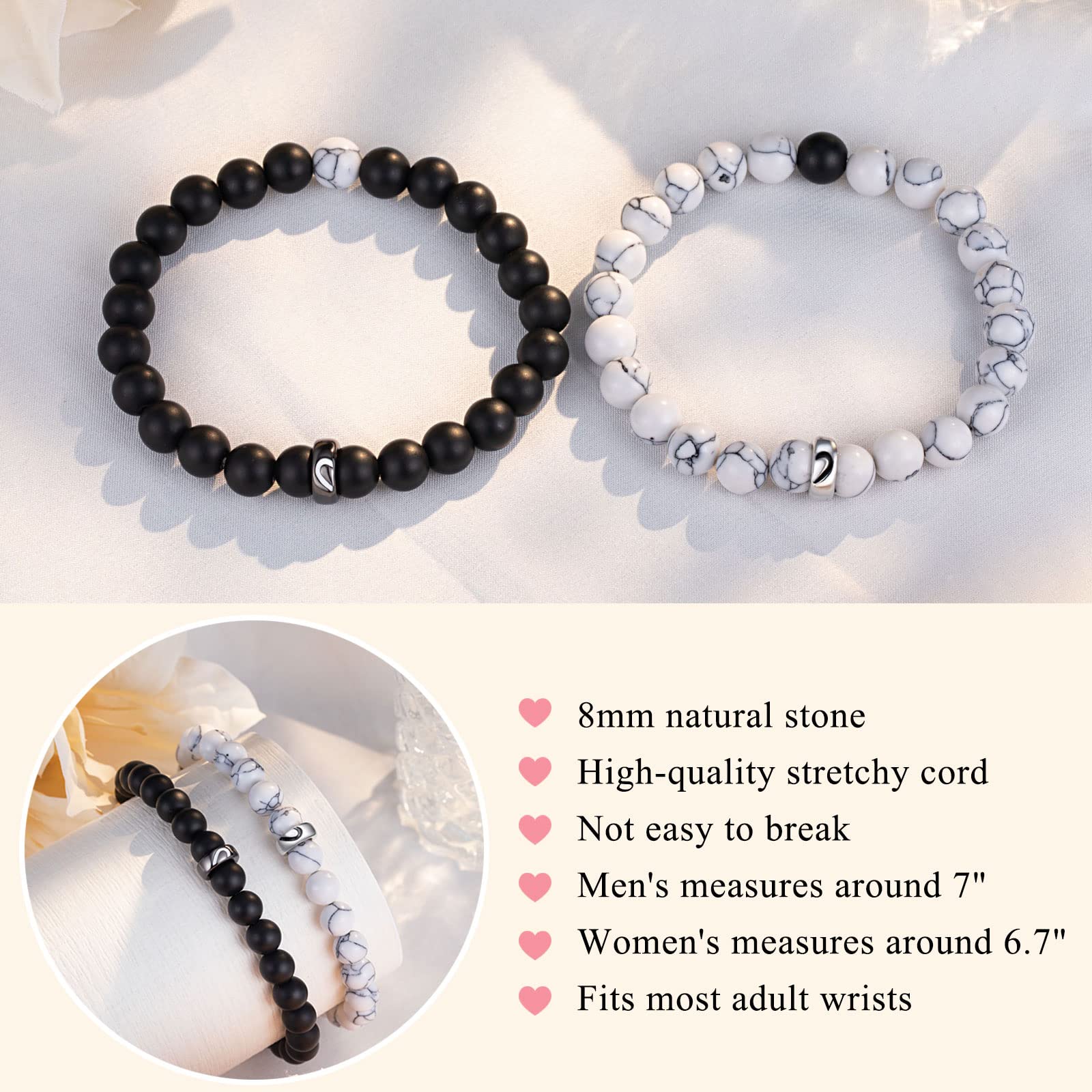 UNGENT THEM Mr and Mrs Engagement Wedding Gifts for Couples 2024 Him Her Bride Groom Wedding Registry Idea for Husband Wife Anniversary Bracelet