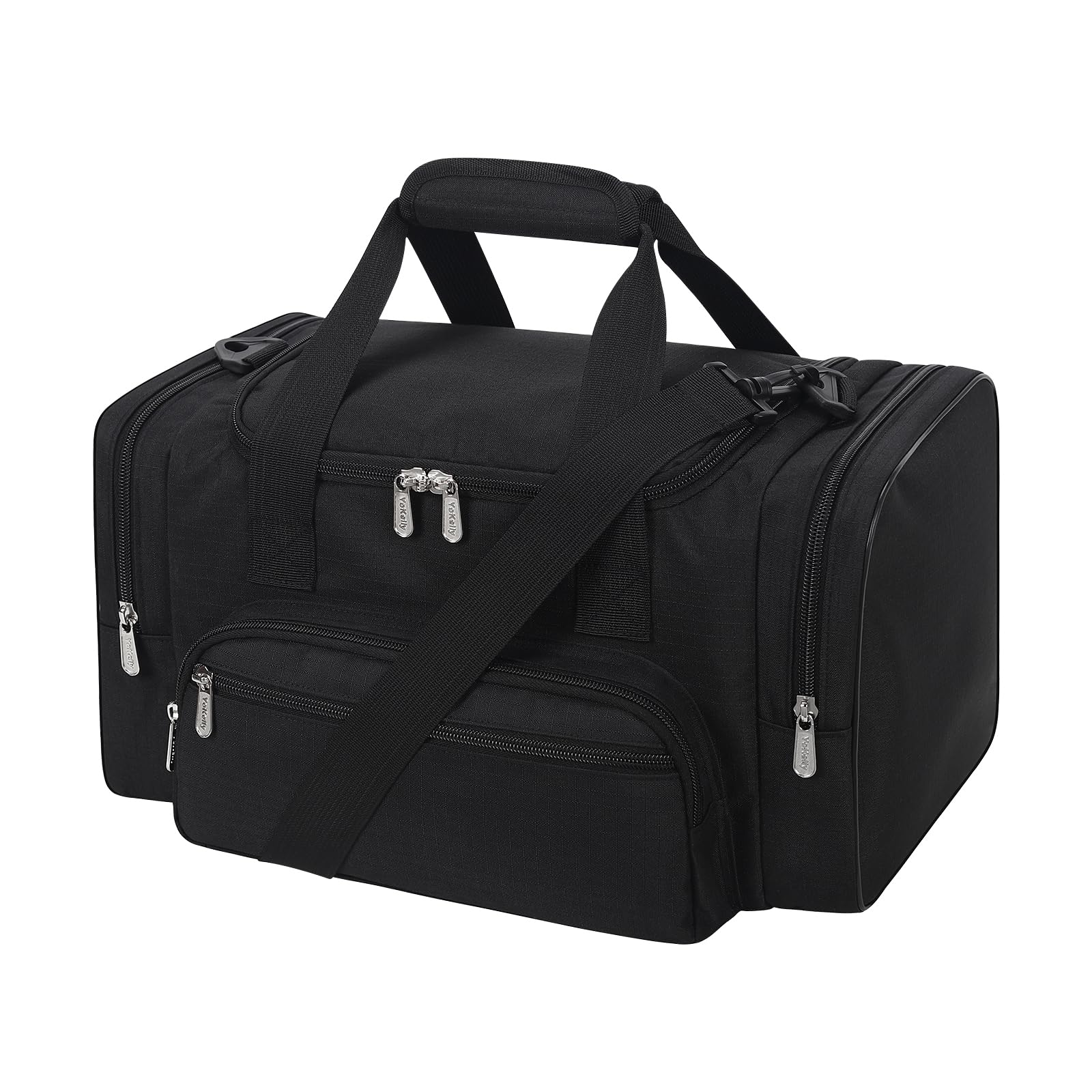 Small Duffel Bag 17 inch Carry On Weekender Bag for Travel Gym Sport (17x10x9 in) - Black