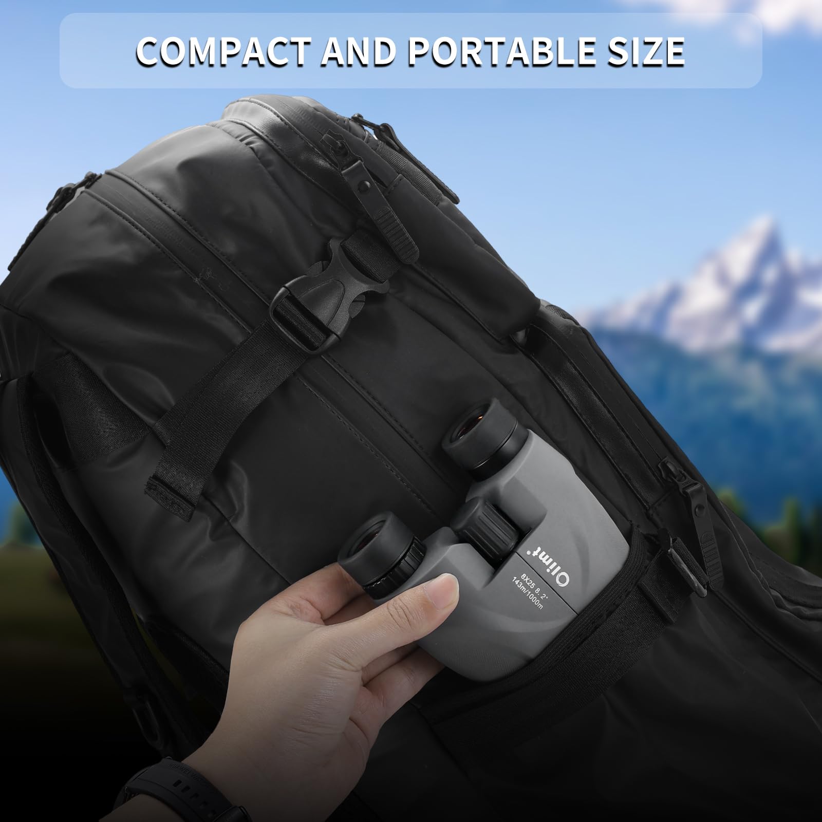 8x25 Compact Binoculars, Small Lightweight Handheld Portable Mini Pocket BAK-4 Prism 8.2° Wide Angle View ED Lens Professional HD Optics for Adults Outdoor Travel Bird Watching Hiking Birding Concert