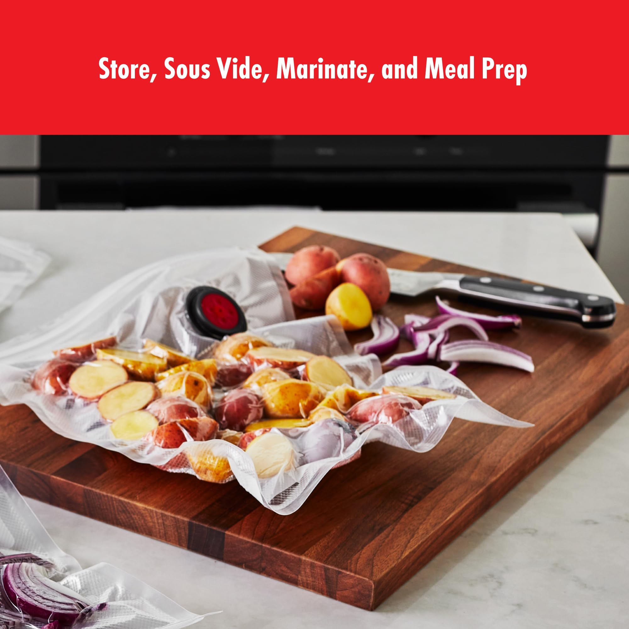 ZWILLING Fresh & Save 30-pc Assorted Sizes Vacuum Sealer Bags, Reusable Sous Vide Bags