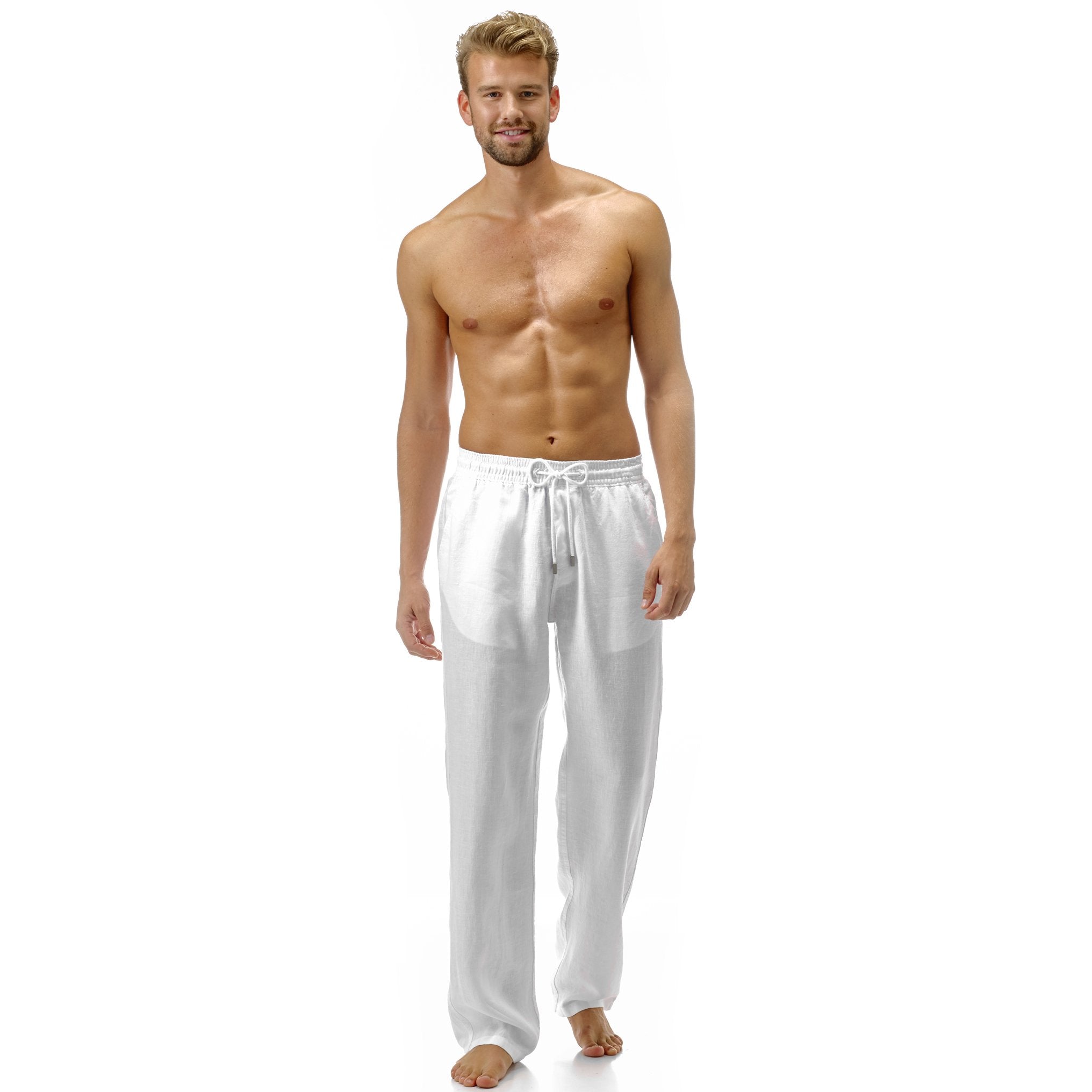 VILEBREQUIN Men's Solid Linen Pants-XXXL, White