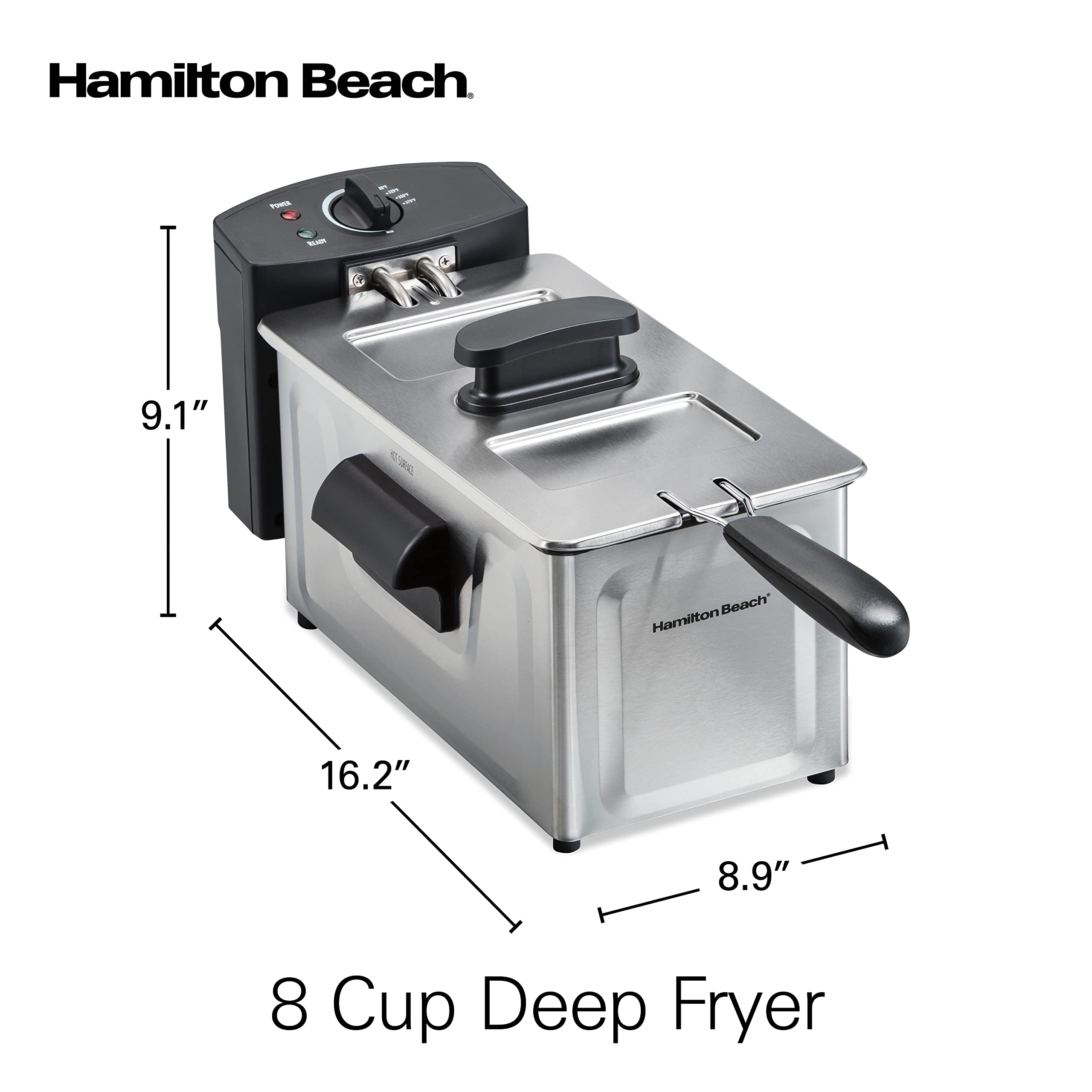 Hamilton Beach 35210 8 Cup Deep Fryer, Stainless Steel