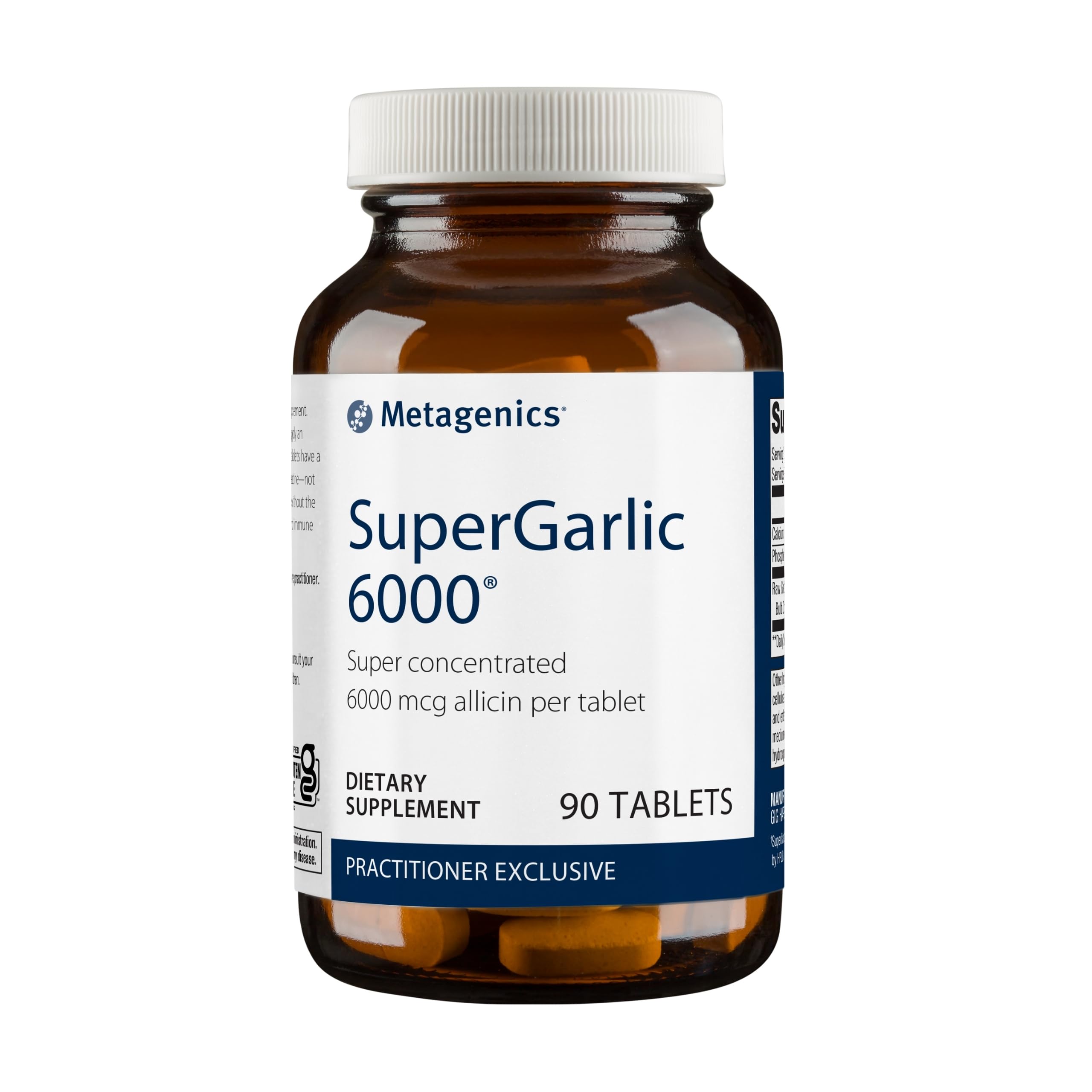 Metagenics SuperGarlic 6000 - Super Concentrated 6000 mcg Allicin - Supports Heart Health & Immune System* - Allicin Garlic Supplement - Non-GMO & Vegetarian - 90 Tablets