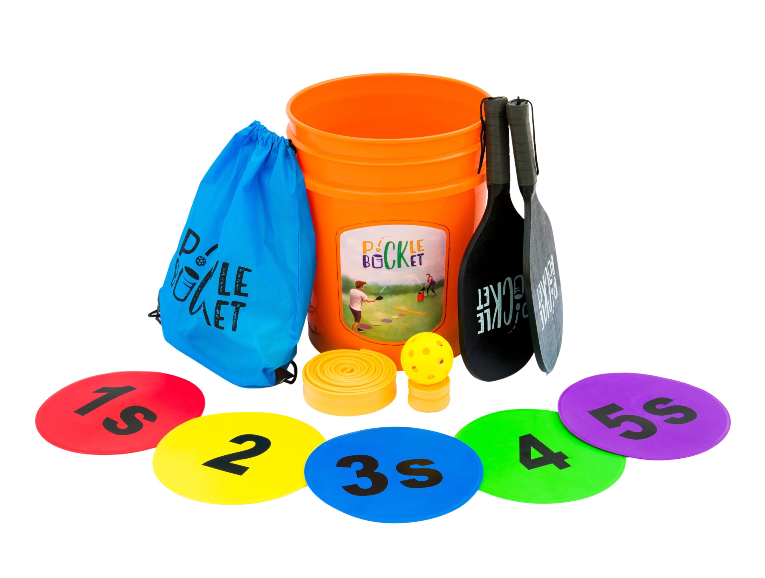 Pickle Bucket Backyard Game Set for Pickleball (2 Paddle Set)- Pickleball Outdoor Yard Game and Beach Game