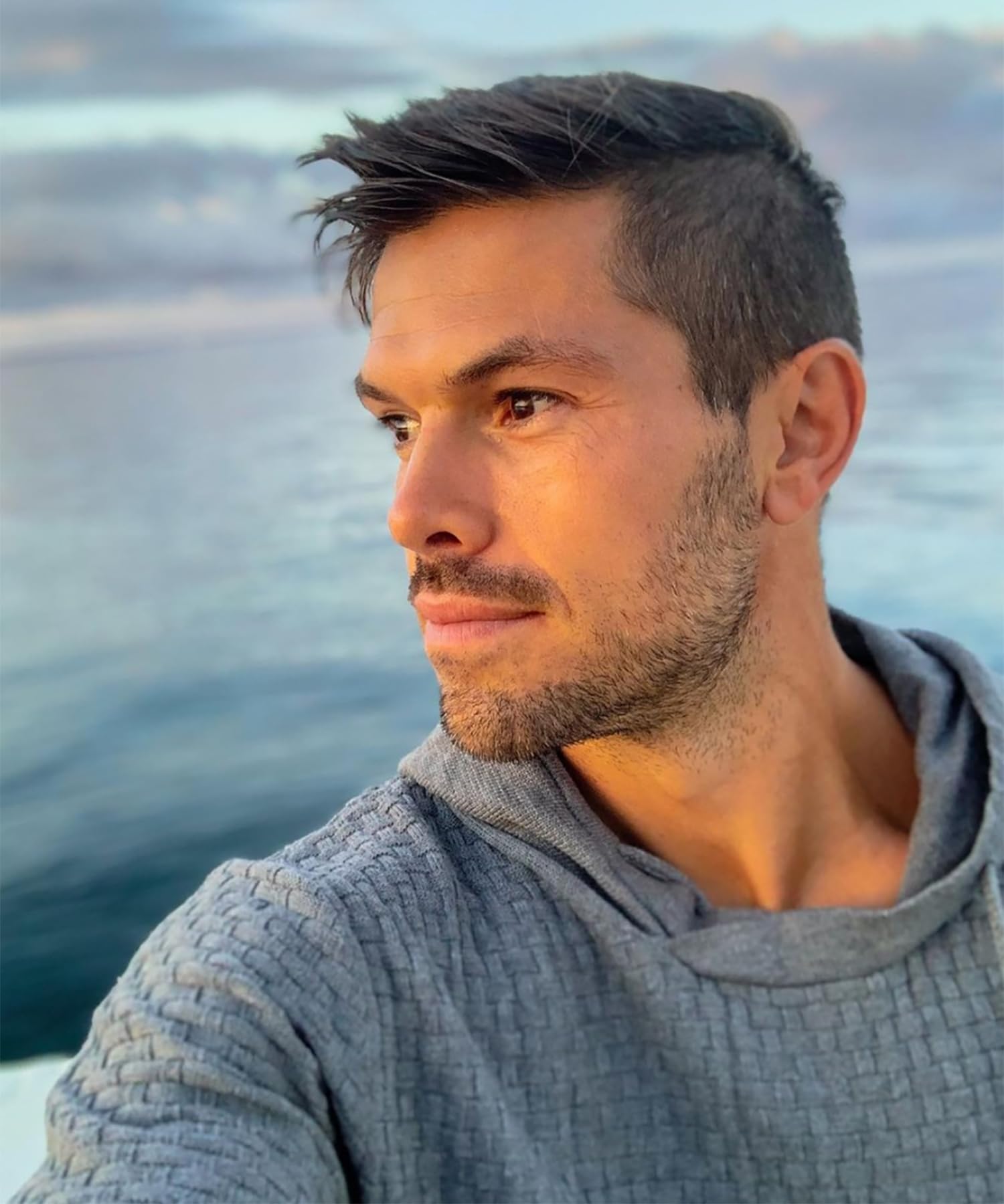 Zaitun Mens Hooded Sweatshirt Long Sleeve Solid Knitted Hoodie Pullover Sweater Dark Gray