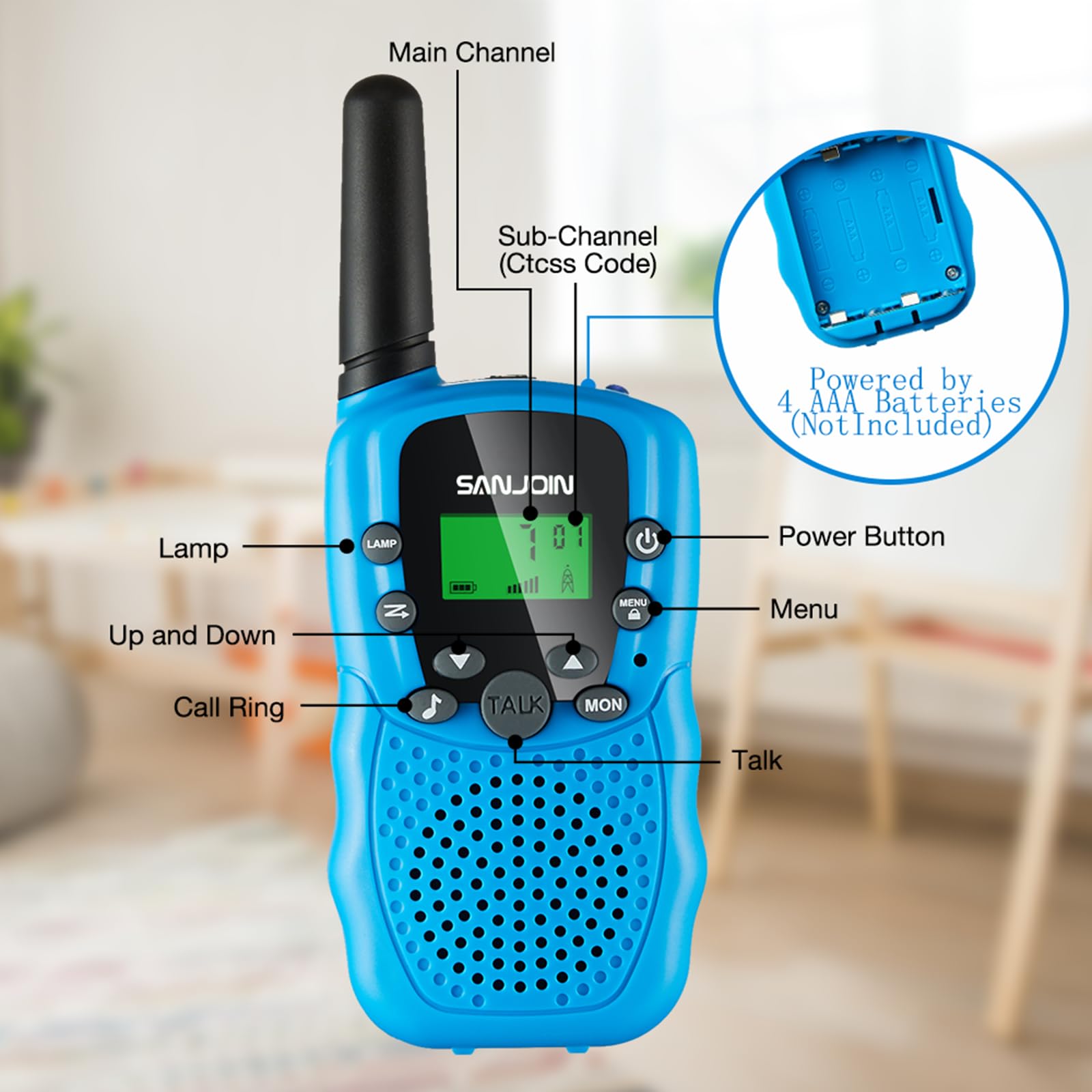 Walkie Talkies for Kids Toys for Boys Girls 4-6, 3 Miles Range Walkie Talkie to Camping, Outdoor 4 Year Old Girl Birthday Gifts for 3 4 5 6 7 Year Old Boy Girl Gifts Age 6-8 (Blue&Pink&Yellow, 3 Pack)