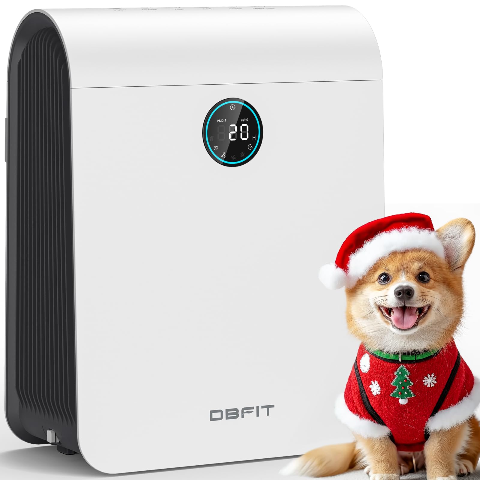 Air Purifiers for Home Large Room Up to 2590 ft² with PM 2.5 Display Air Quality Sensor, DBFIT H13 HEPA Air Purifier with Washable Filter, Auto Mode, Air Cleaner for Smoke Dust Pollen Pets Hair Odor