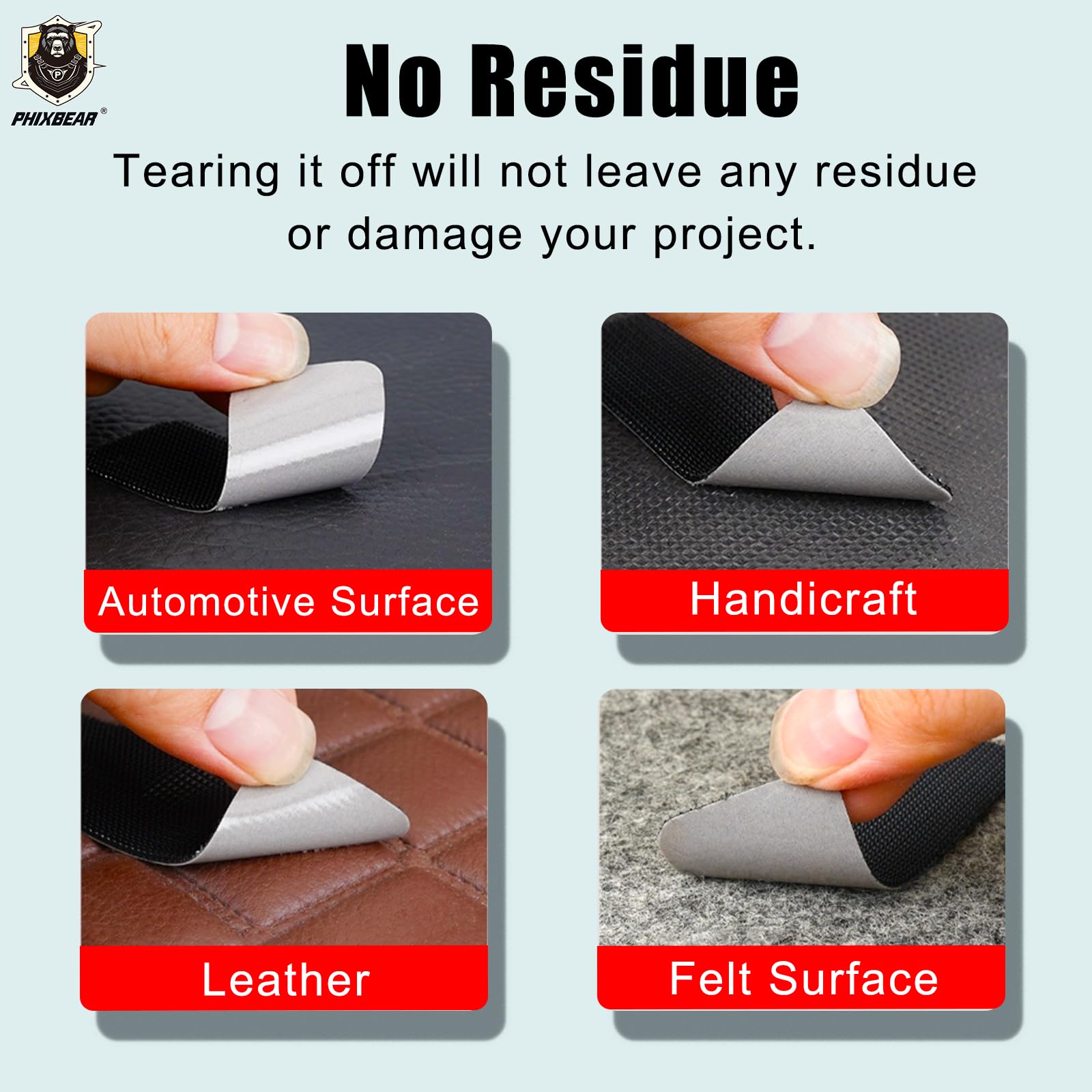 PHIXBEAR 24 Sets of Hook and Loop Tape Fasteners, Made of 3m Gpl060, No Residue, Heat and Cold Resistant, for Car Floor Mats, EZ Pass, Home, and Office, 1 X 2.75in