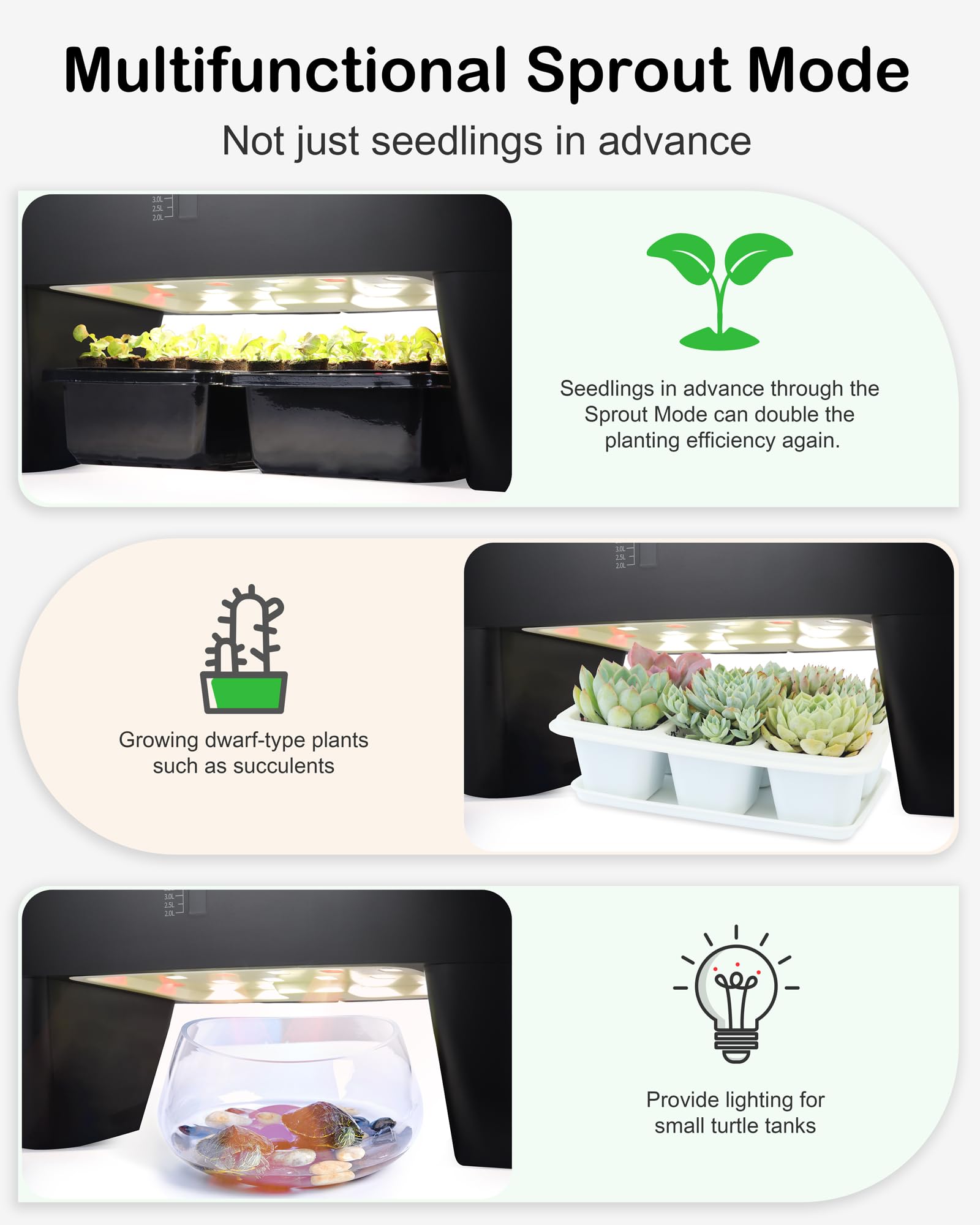 DRYADES Hydroponics Growing System Kit 16Pods, Herb Garden with Sprout Mode Can Seedling in Advance, Indoor Garden Planter for Home Office School with LED Grow Light, for Mom Women, Black