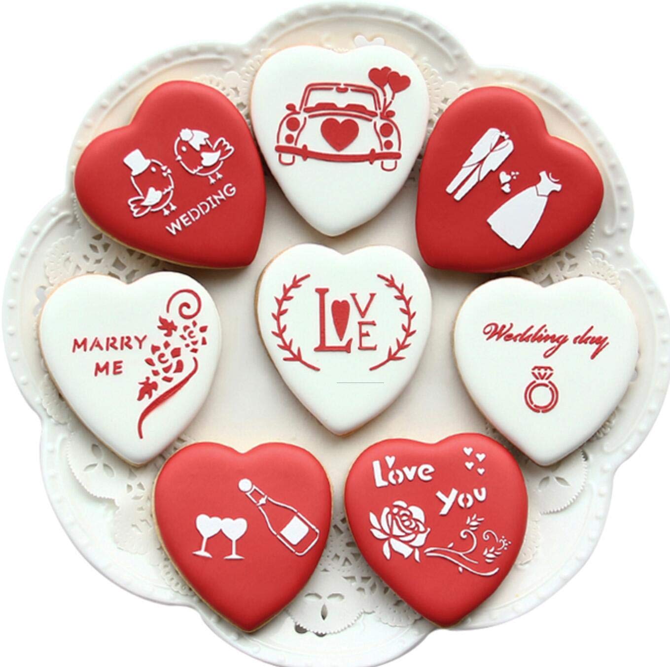 5 Pieces Heart Cookie Cutter 3.95", 3.35", 2.75", 2.36",1.37" Valentine’s Day Cookie Cutters for Baking and Decorating Anniversary, Bridal, Engagement and Valentine