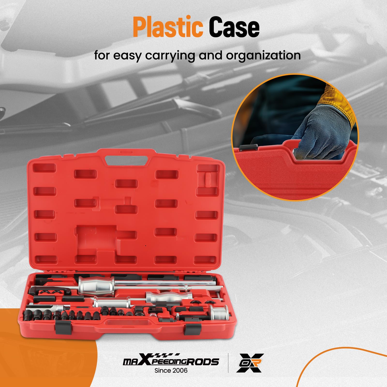 maXpeedingrods 40 Pcs Diesel Fuel Injector Puller Removal Tool, Auto Truck Diesel Injector Extractor Removal Tool, Slide Hammer Fuel Injector Removal Tool Kit for Diesel Engines