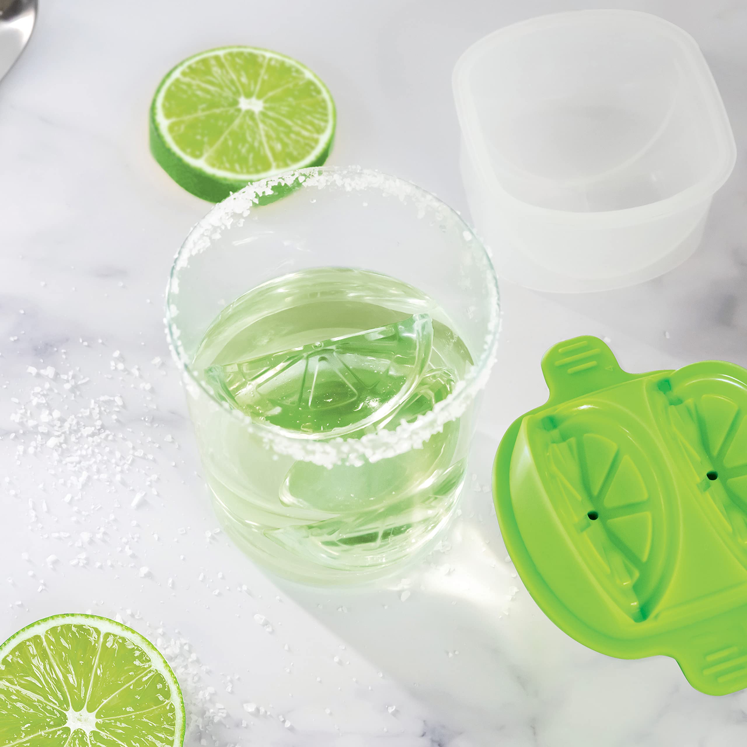 Tovolo Lime Wedge Ice Molds (Set of 2) - Slow-Melting, Leak-Free, BPA-Free/Great for Whiskey, Cocktails, Fun Drinks, and Gifts