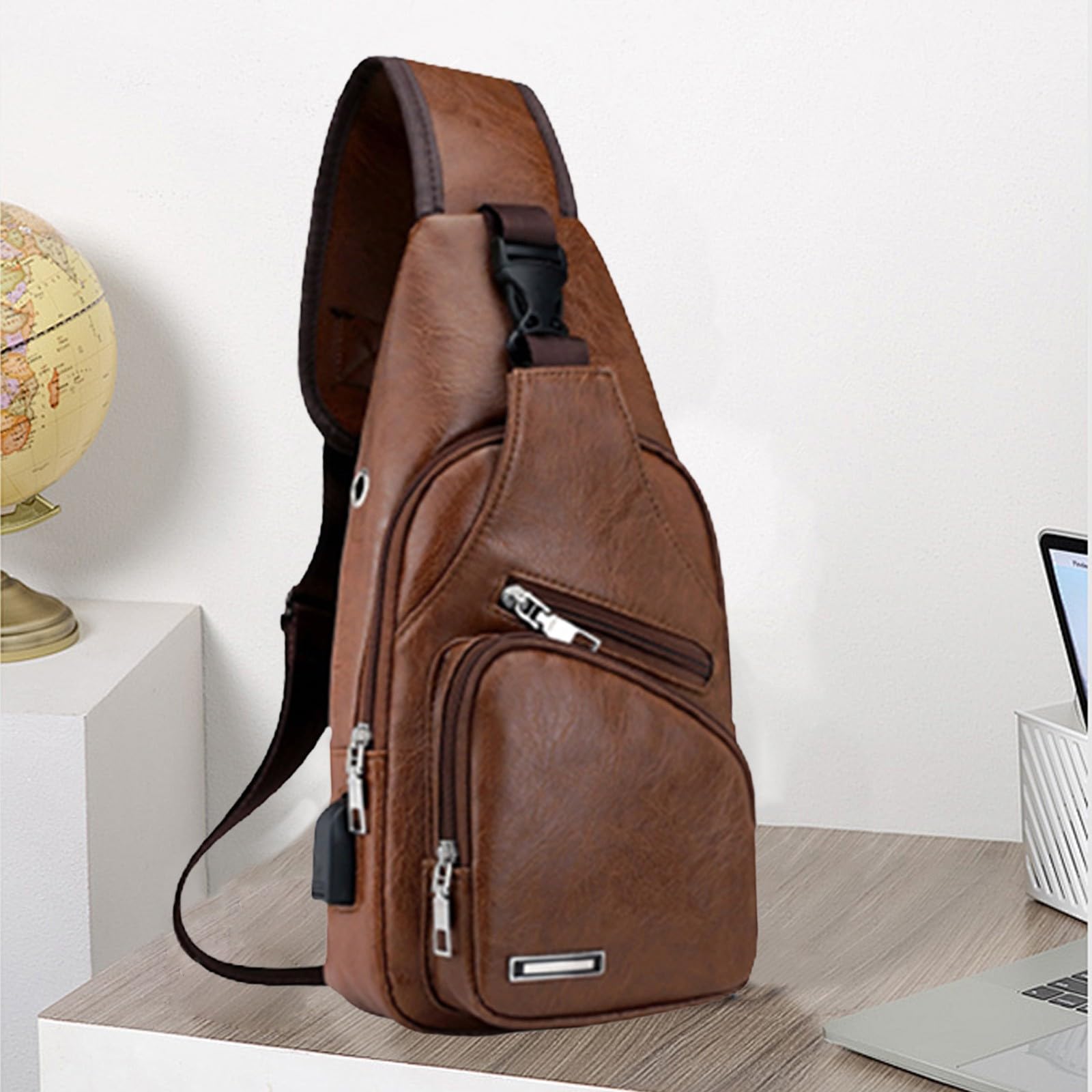 Crossbody Sling Bag for Men Women with Earphone Hole, Small Shoulder Bag