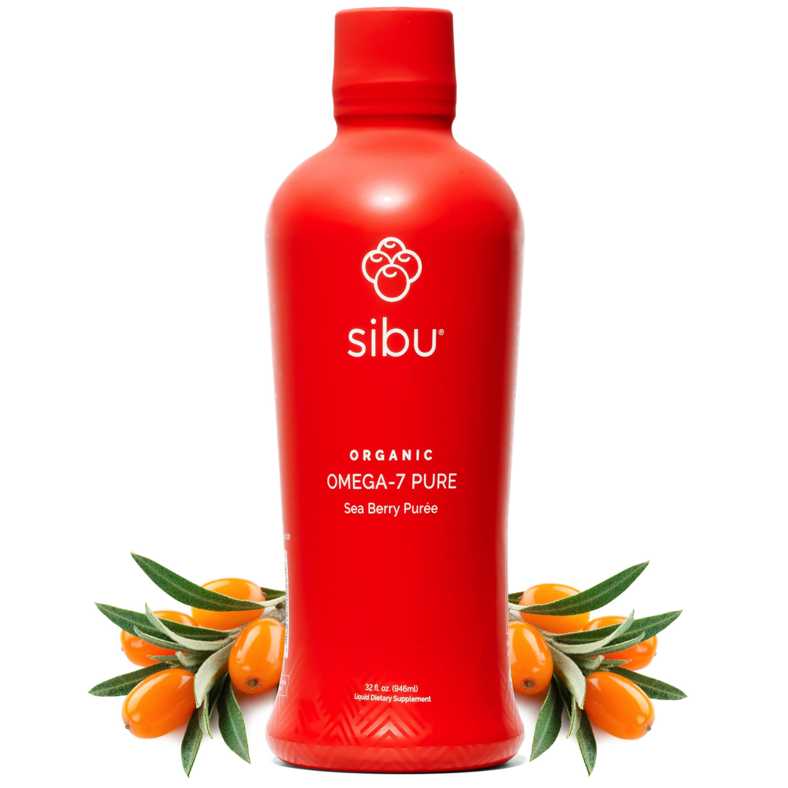 sibu Omega 7 Pure, 100% Pure Sea Buckthorn Juice (32 oz), USDA Organic – Boosts Immune System, Supports Cardiovascular Health, Amazing for Skin Hair and Nails