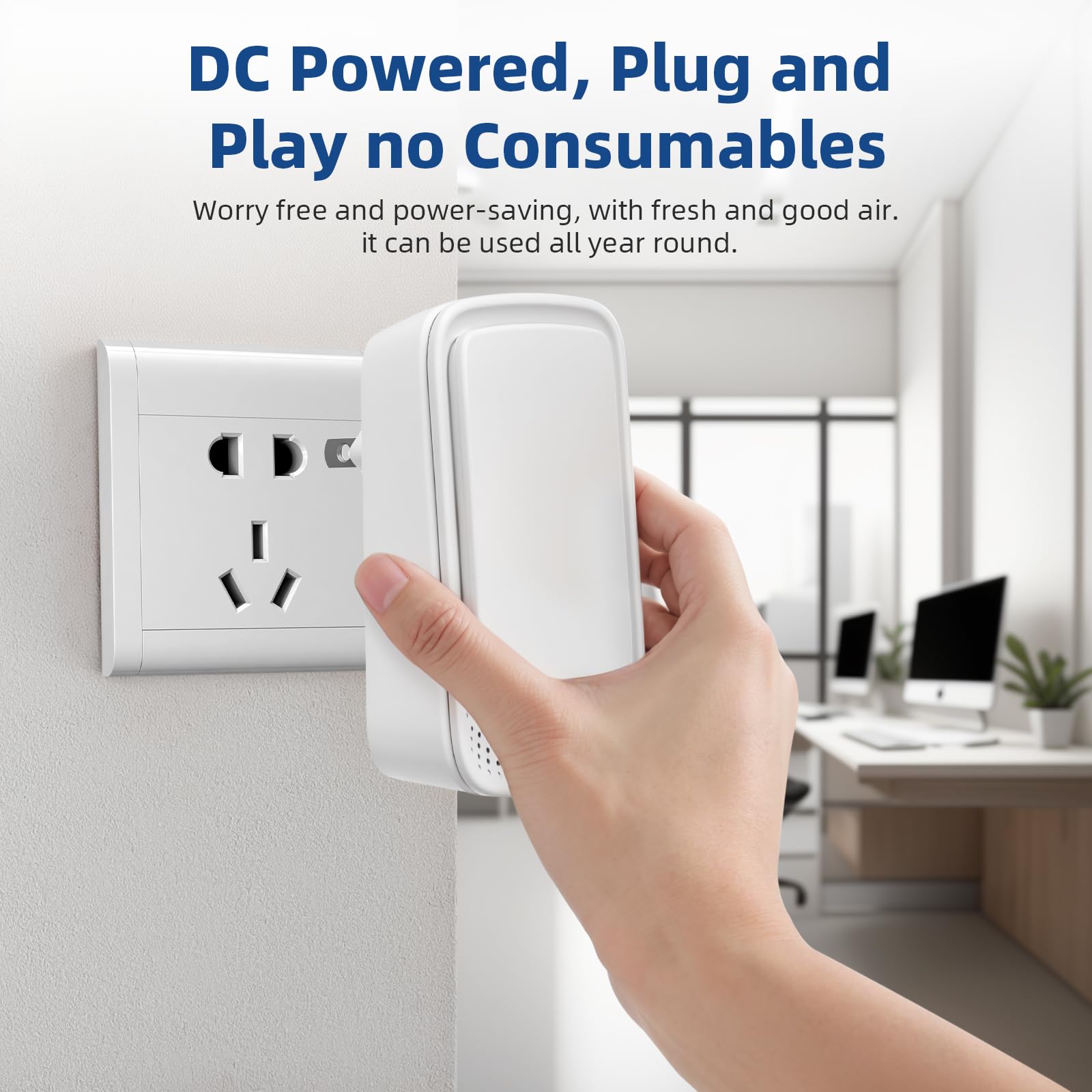 2026 Air Ionizer Plug In Air Purifier with Negative Ion Generator,Air Ionizers for Home & Dust Mites,Quiet Mini Air Freshener for Bedroom,Office,Basement,Air Purifiers for Odor,Dust,Smoke,Pets Smell