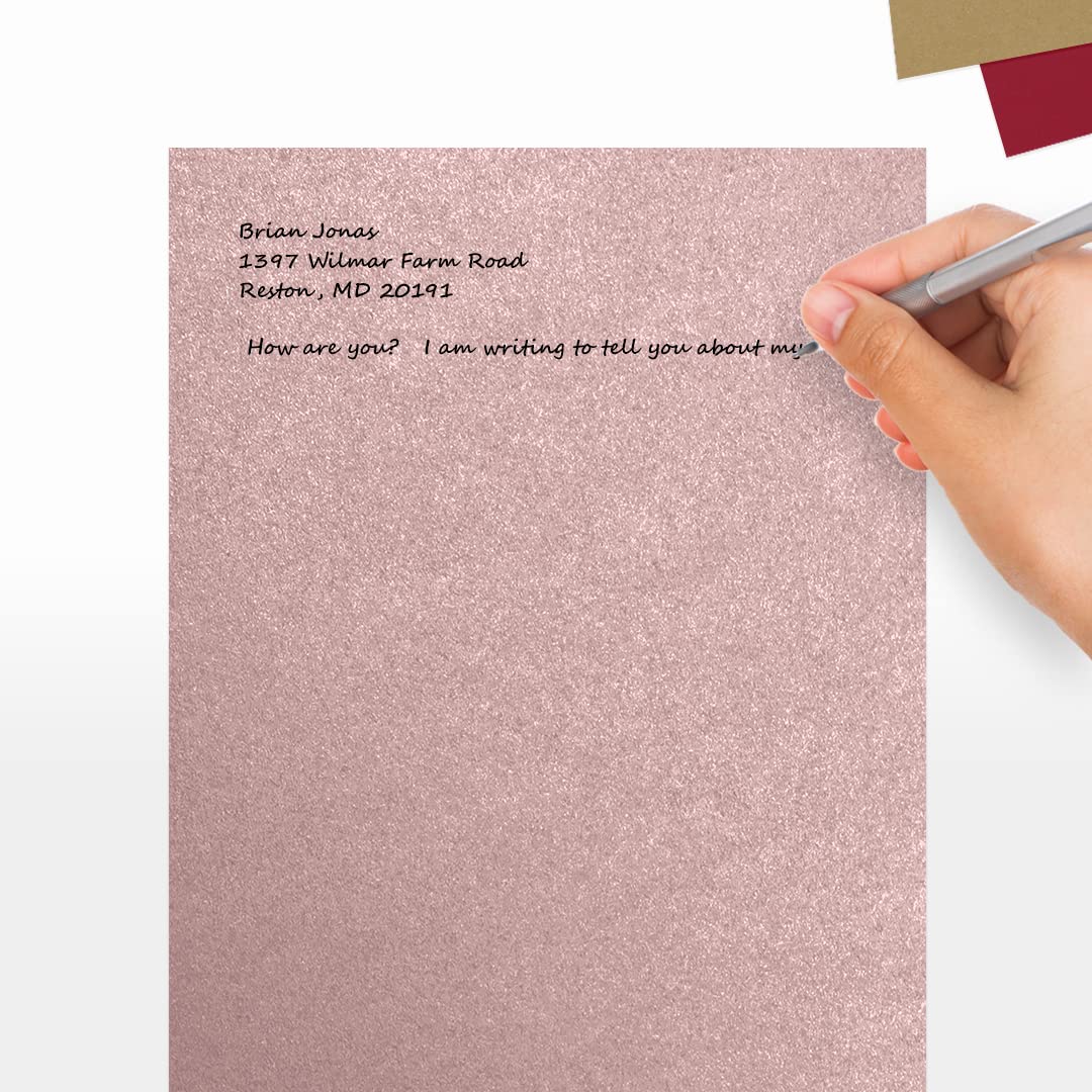 LUXPaper 8.5" x 11" Cardstock | Letter Size | Misty Rose Metallic - Sirio Pearl | 111lb. Cover | 50 Qty