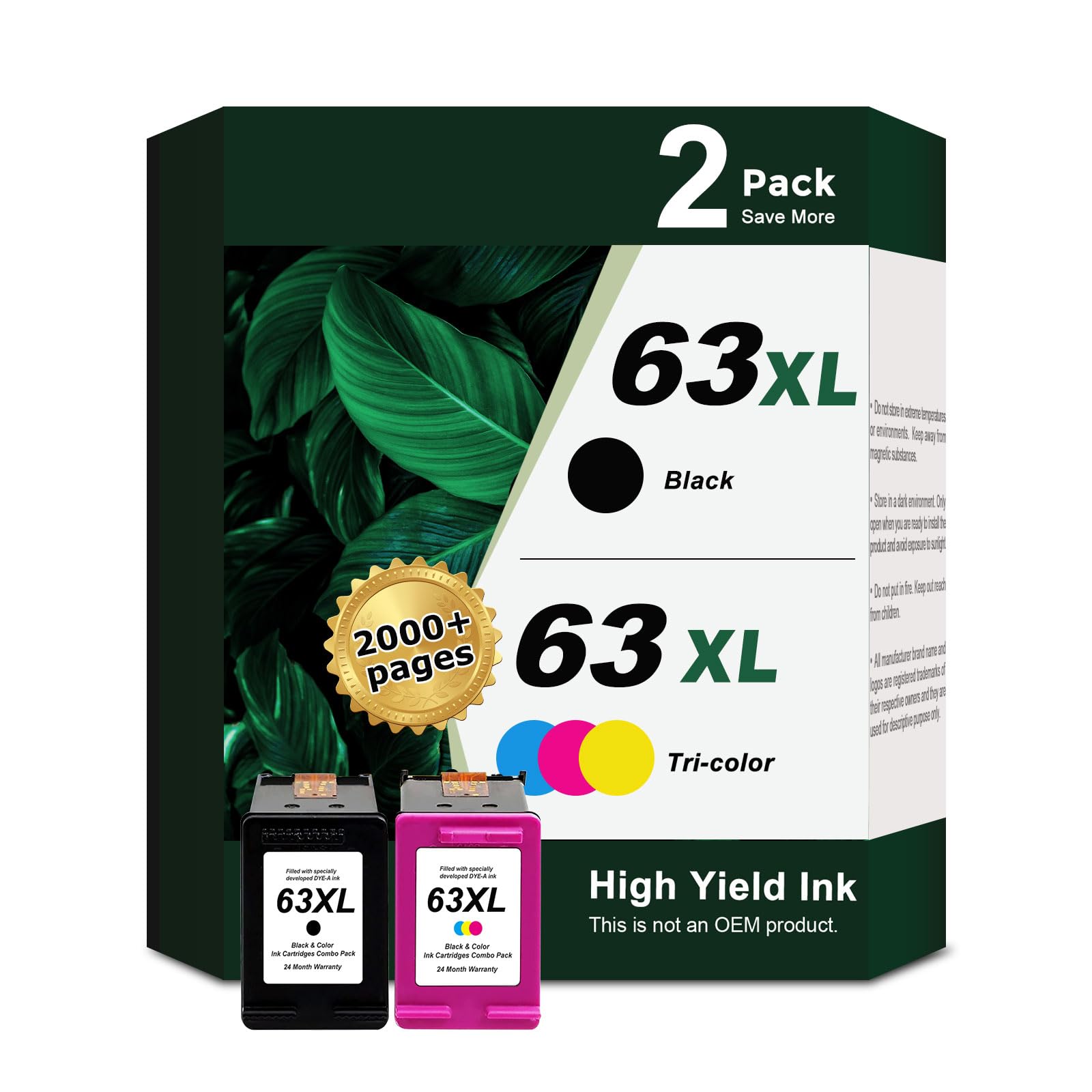 Ankink Remanufactured Ink Cartridge Replacement for HP Ink 63 63XL (Black and Color Combo Pack) Fit for HP63 3830 4650 4652 4655 5200 5252 5255 5258 4520 4512 1112 2132 3630 3632 Printers BK Tricolor