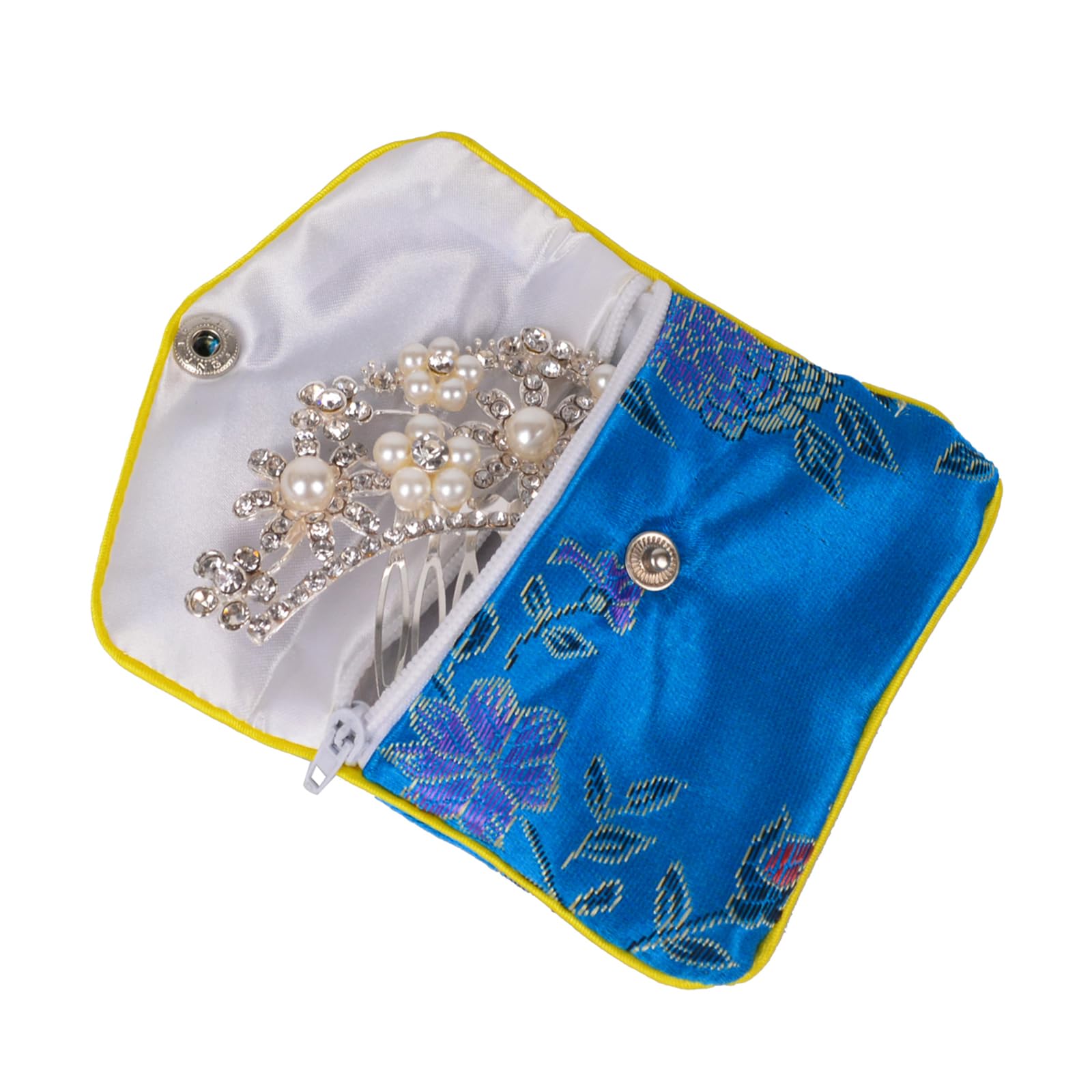 Bleiou 15 Pcs Jewelry Silk Purse Pouch Brocade Gift Bags Mix Colors(Large)