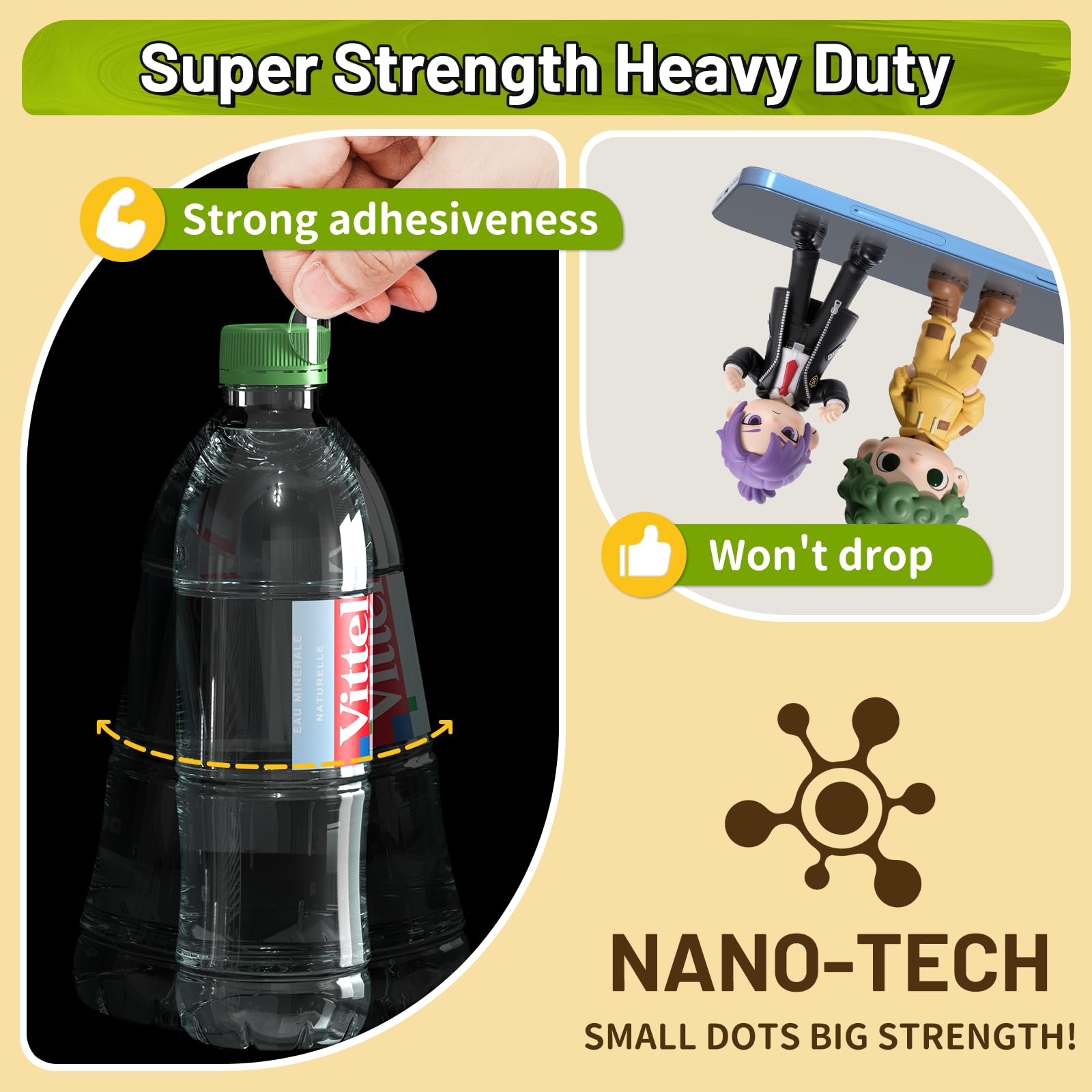 PHIXBEAR Upgraded 360Pcs Double Sided Tape Sticky Dots with Pull Tab, Removable Adhesive Mounting Putty No Trace Dots, 0.6" Clear Sticky Tack for Museum Picture Crafts & DIY