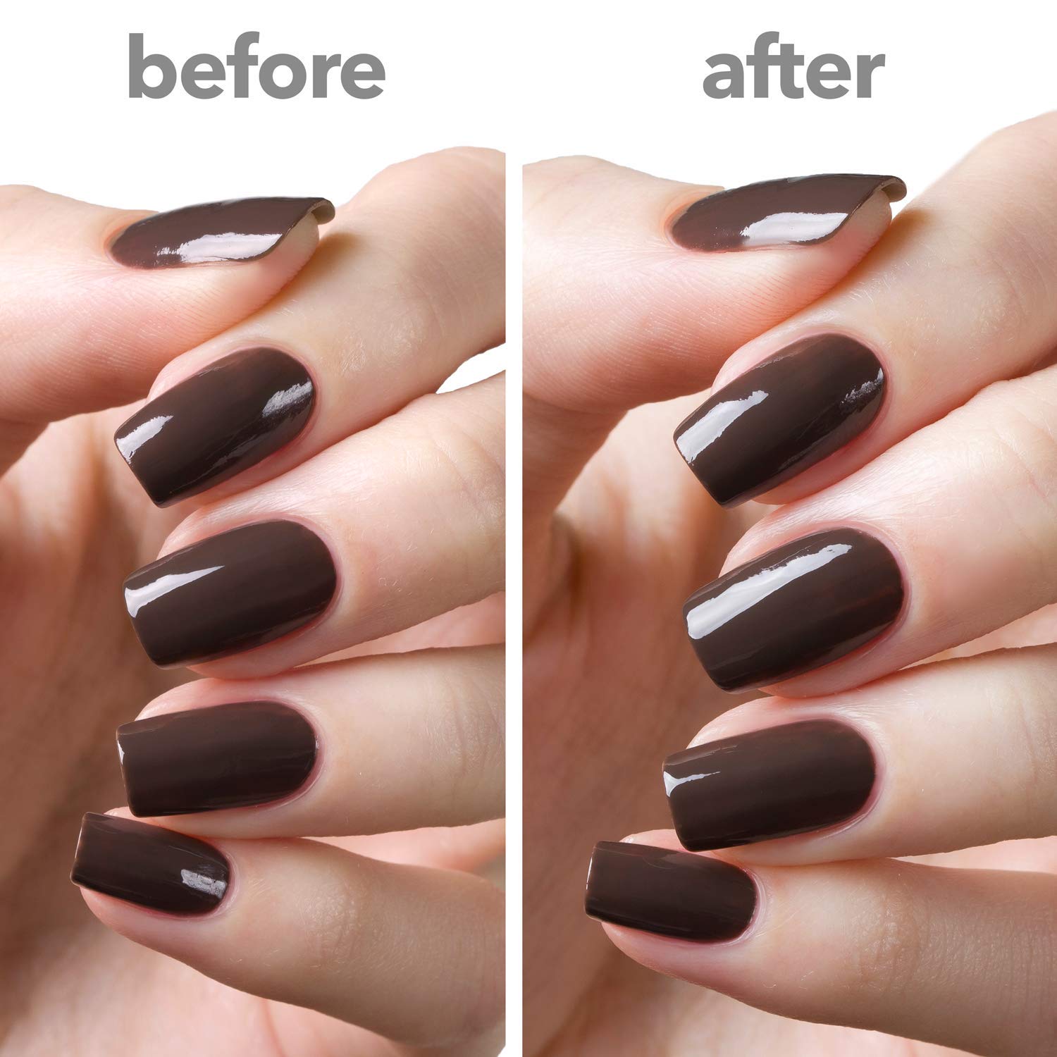 ella+mila "In a Rush Fast Dry Top Coat Nail Polish with High Glossy Shine. This clear nail polish features a UV inhibitor to resist yellowing and comes in a 0.45 fl oz bottle