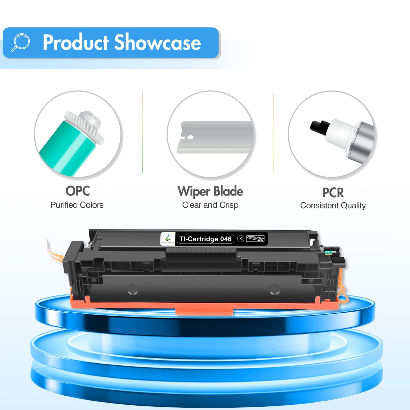 TRUE IMAGE Compatible 046 Toner Cartridge Replacement for Canon 046 MF733Cdw CRG-046 Color ImageCLASS MF733Cdw MF731Cdw MF735Cdw LBP654Cdw MF733 Printer Ink (Black Cyan Yellow Magenta, 4-Pack)