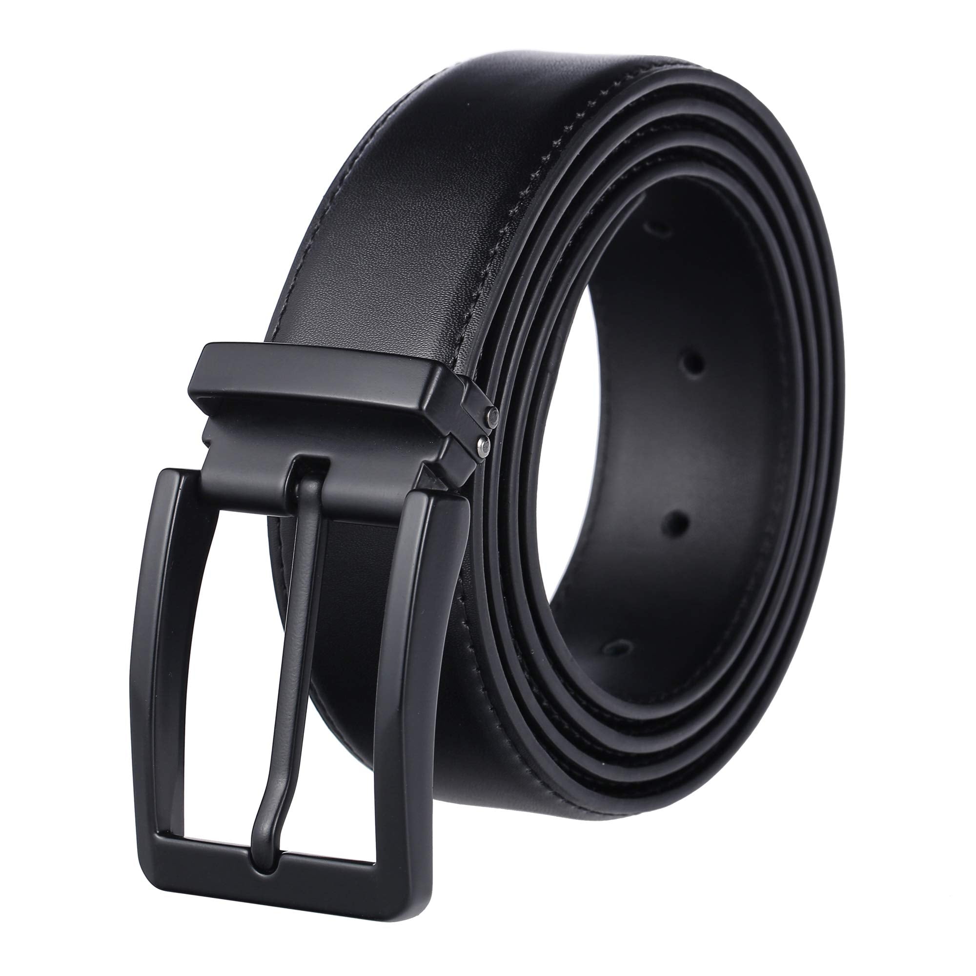 Weifert Men's Dress Belt Black Leather Belts for Jeans (38-40, Black2)