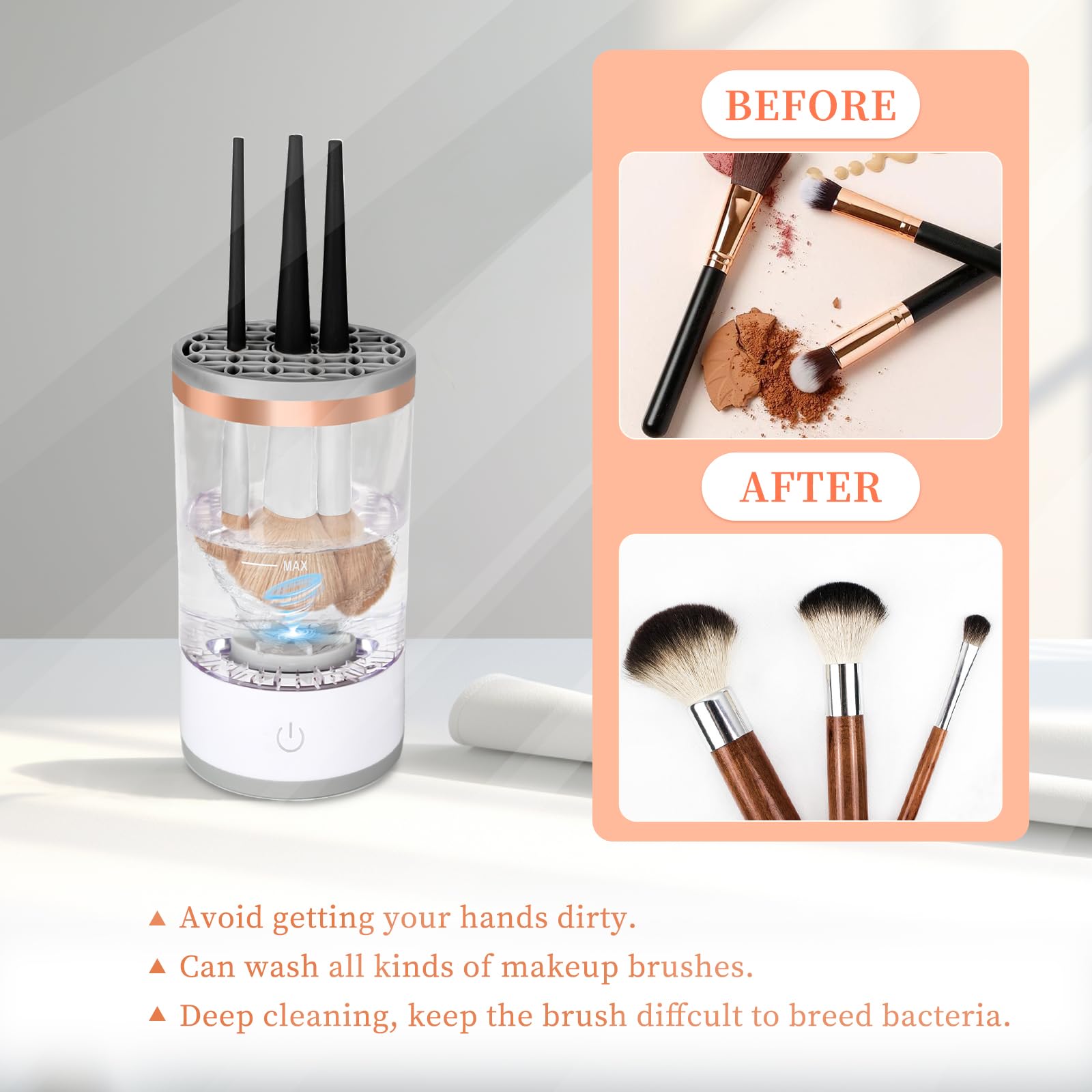 Multi-Functional Electric Makeup Brush Cleaner - Automatic, Energy Saving Makeup Brush Cleaner: Convenient and efficient Makeup Brush Cleaning Solution