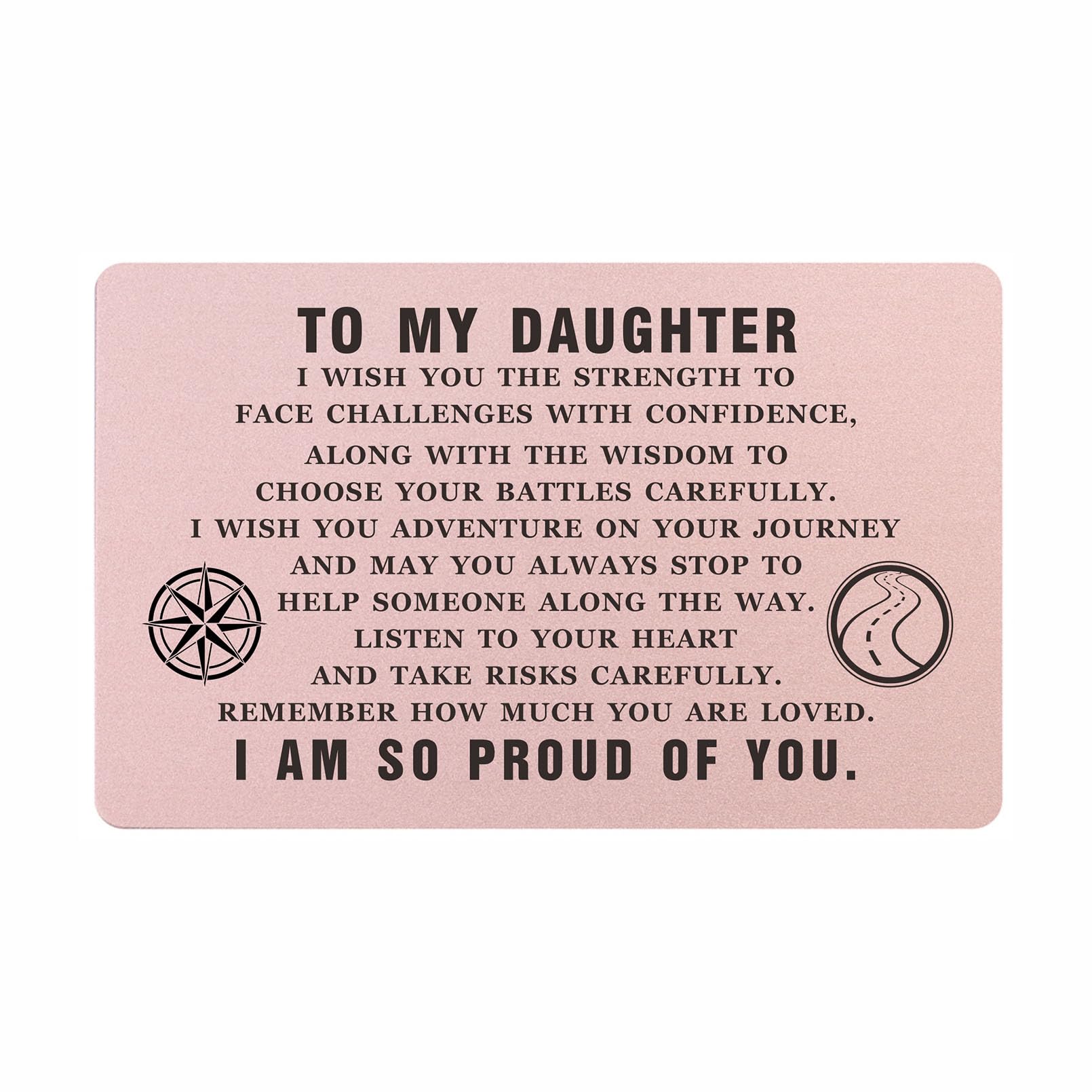 ABNTY Daughter Graduation Gifts, Inspirational Gift for Daughter from Parents, Mom to Daughter Wallet Card