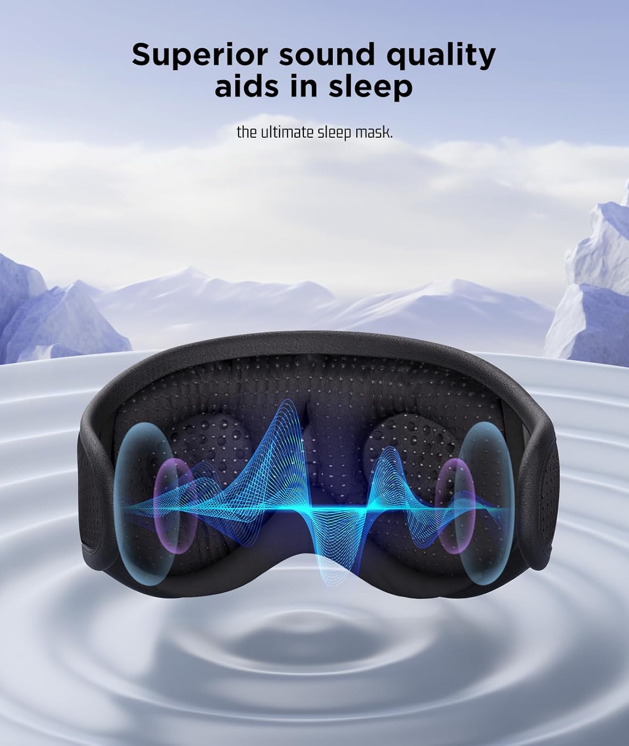 LC-dolida Sleep Mask with Bluetooth Headphones Bluetooth Sleep Mask Sleep Headphones,3D Eye Mask for Sleeping Mask Music Sleeping Headphones for Side Sleepers Meditation Gifts Gadgets for Men Women, Black